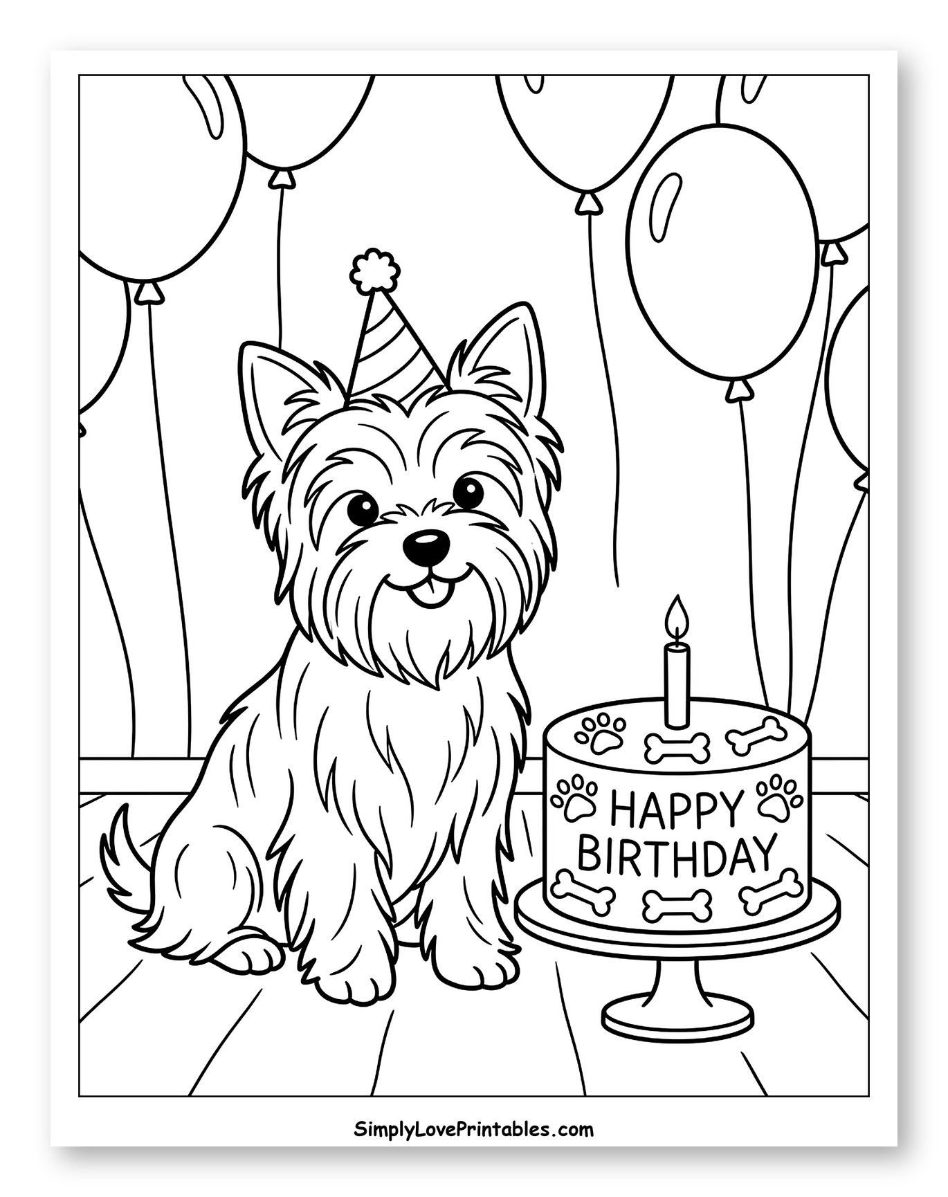 Happy Birthday Dog with Cake