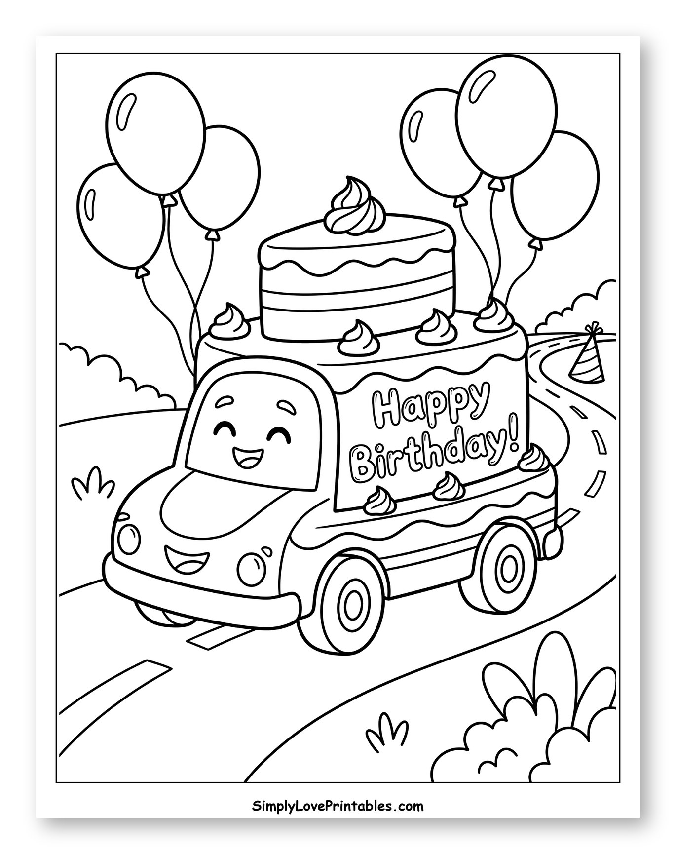 Happy Birthday Truck Carrying a Cake