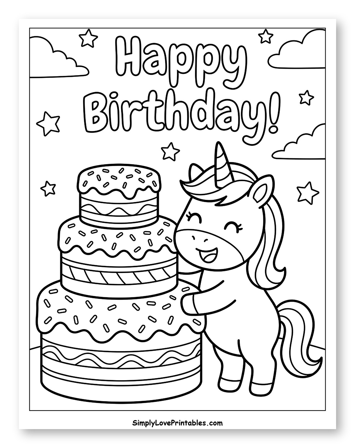 Happy Birthday Unicorn and Cake