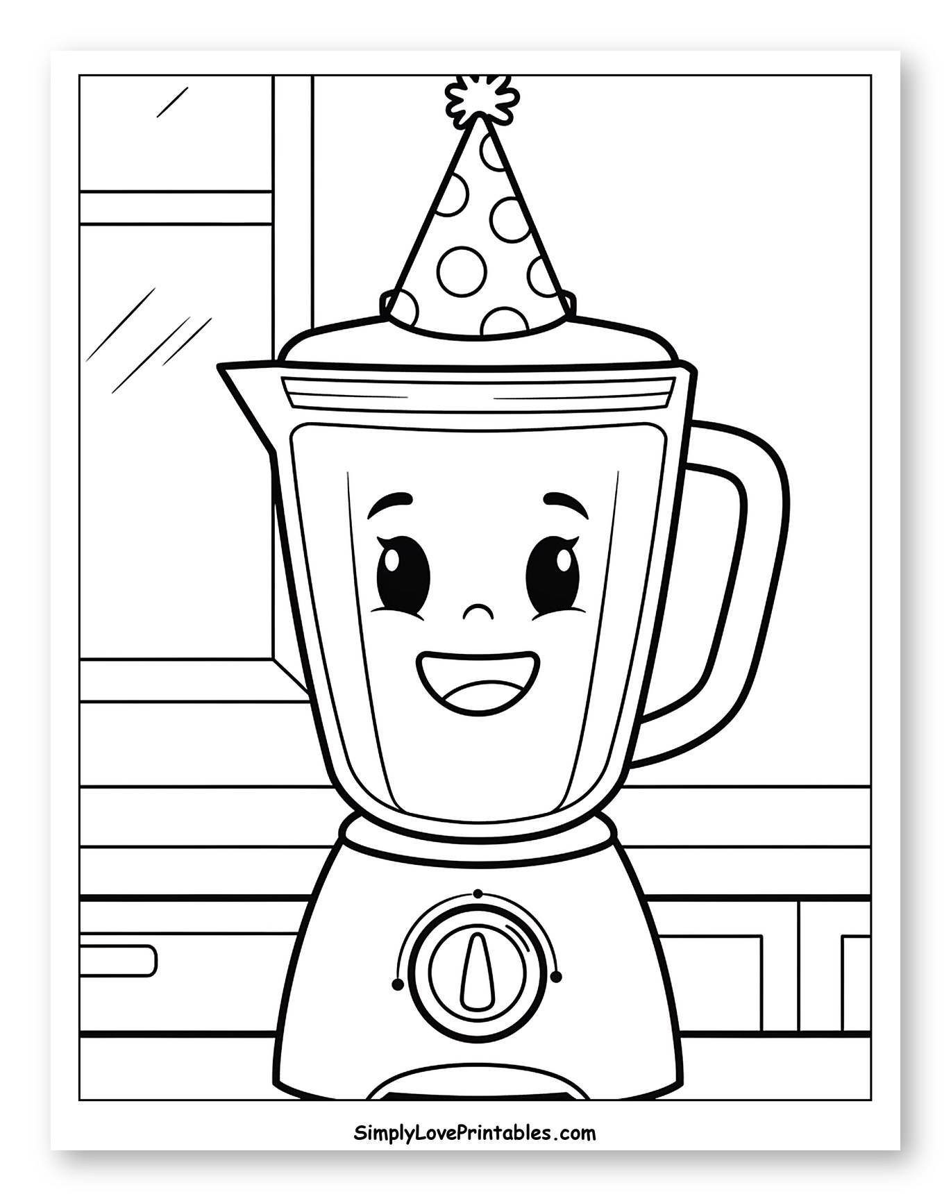 Happy Blender Wearing a Party Hat