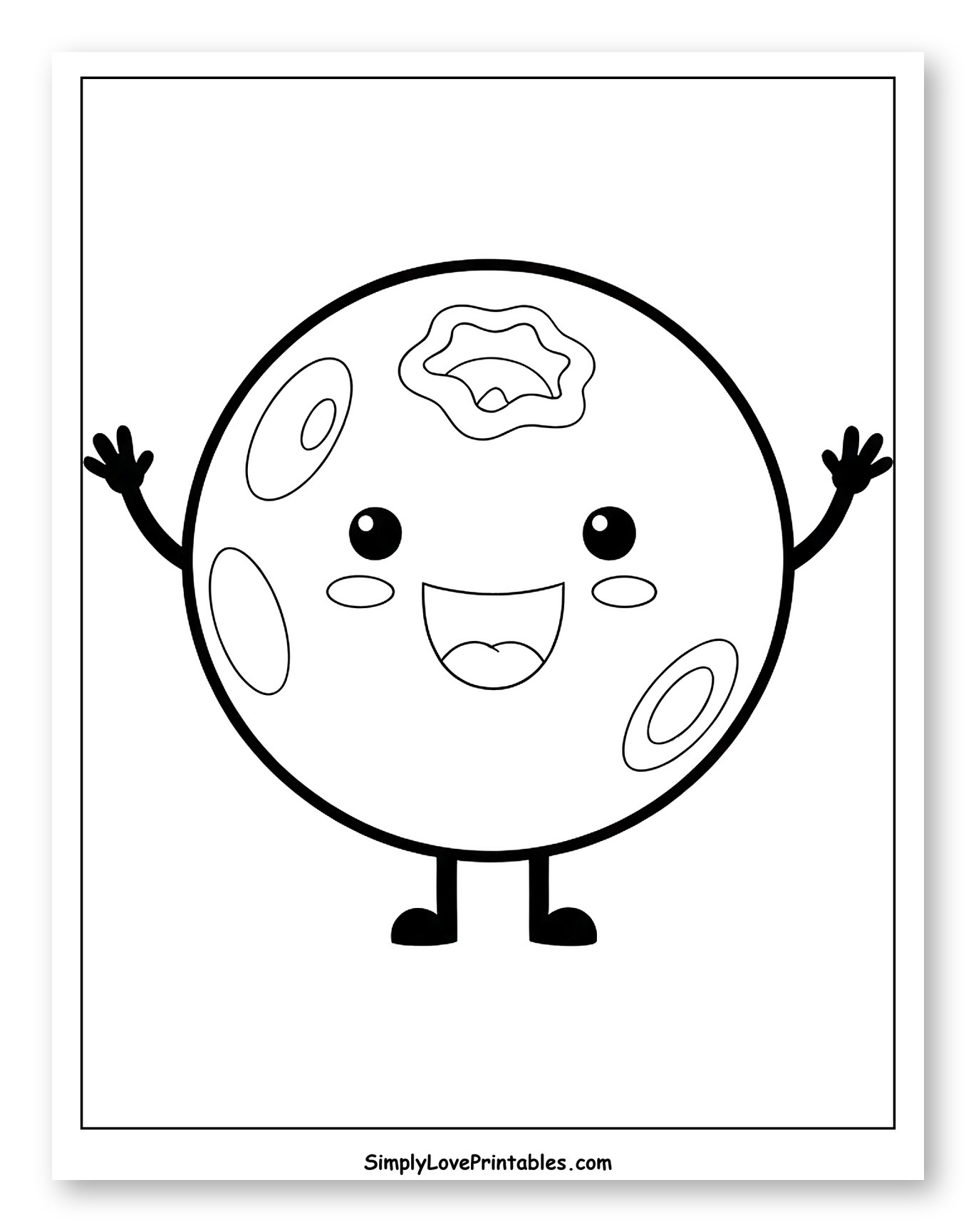 Happy Blueberry Character Waving