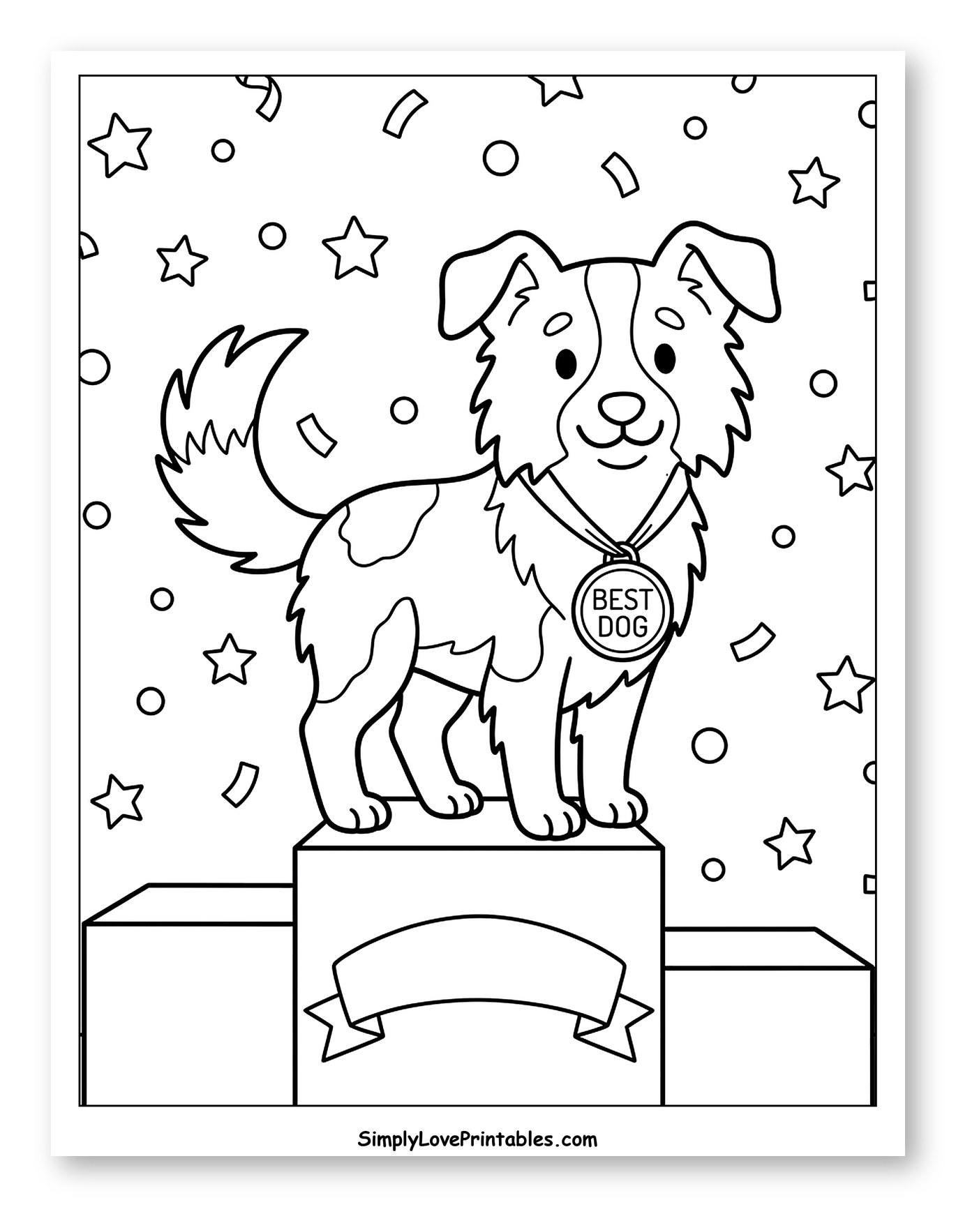 Happy Border Collie on a Champion's Podium