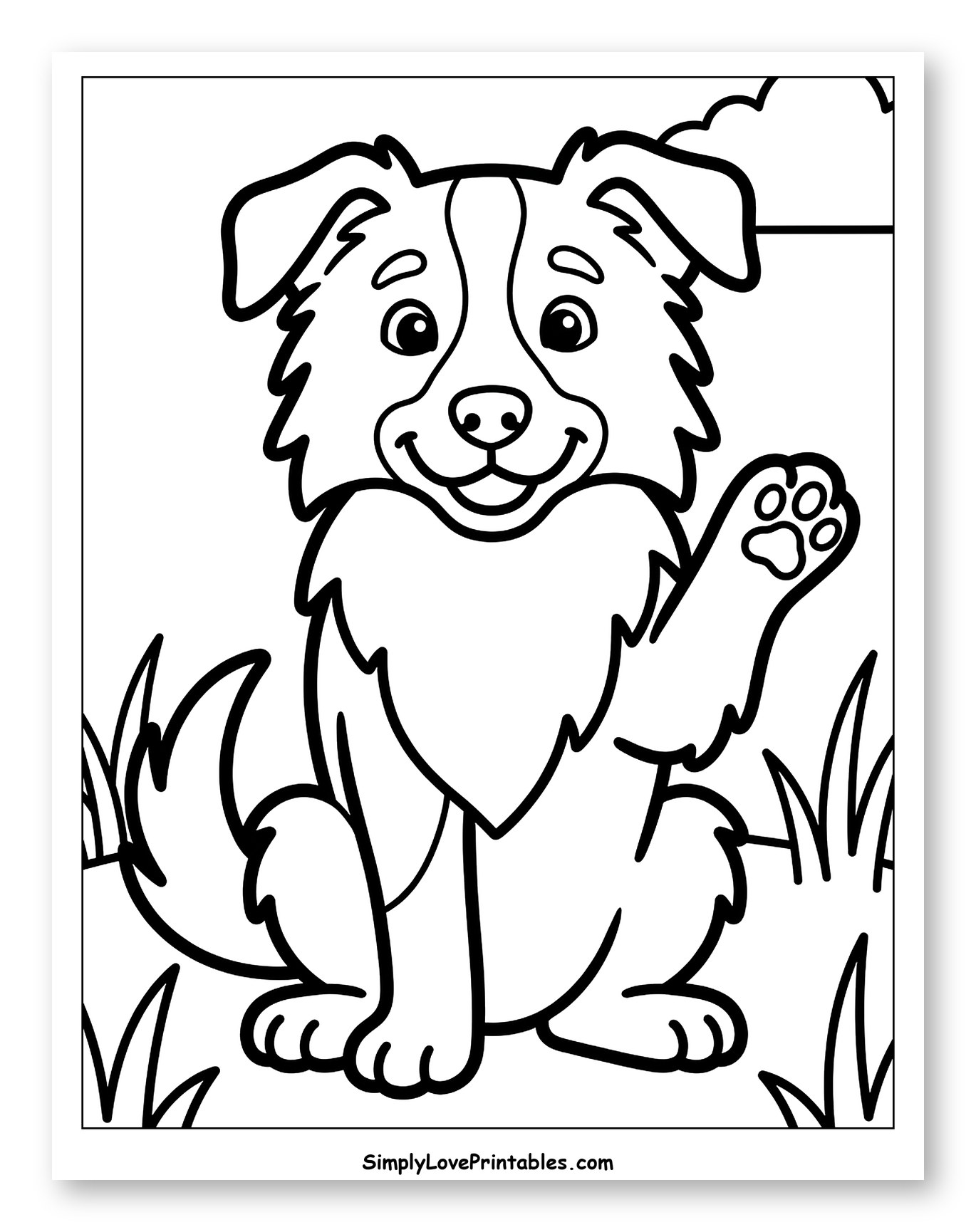 Happy Border Collie Waving Hello