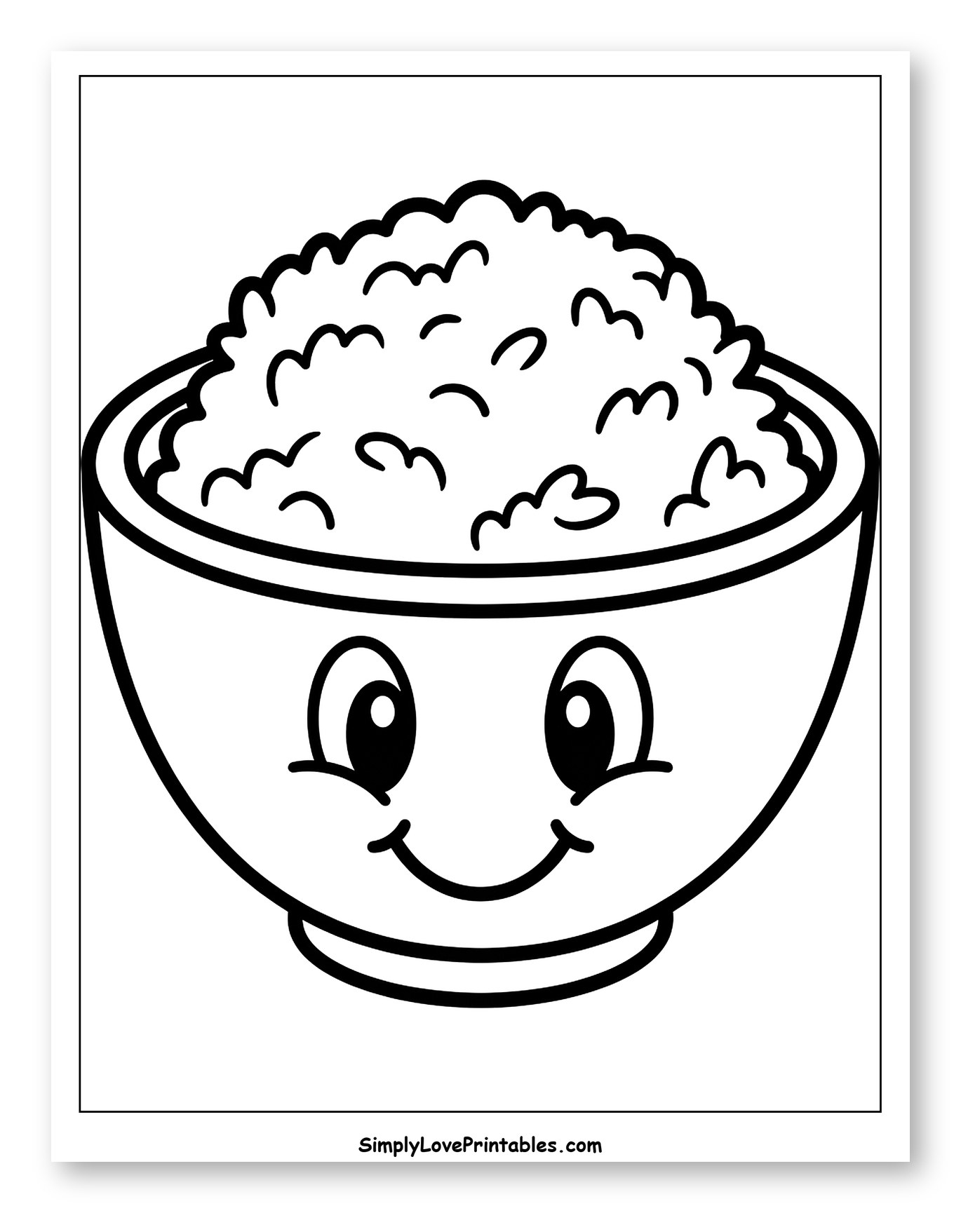 Happy Bowl of Rice Cartoon