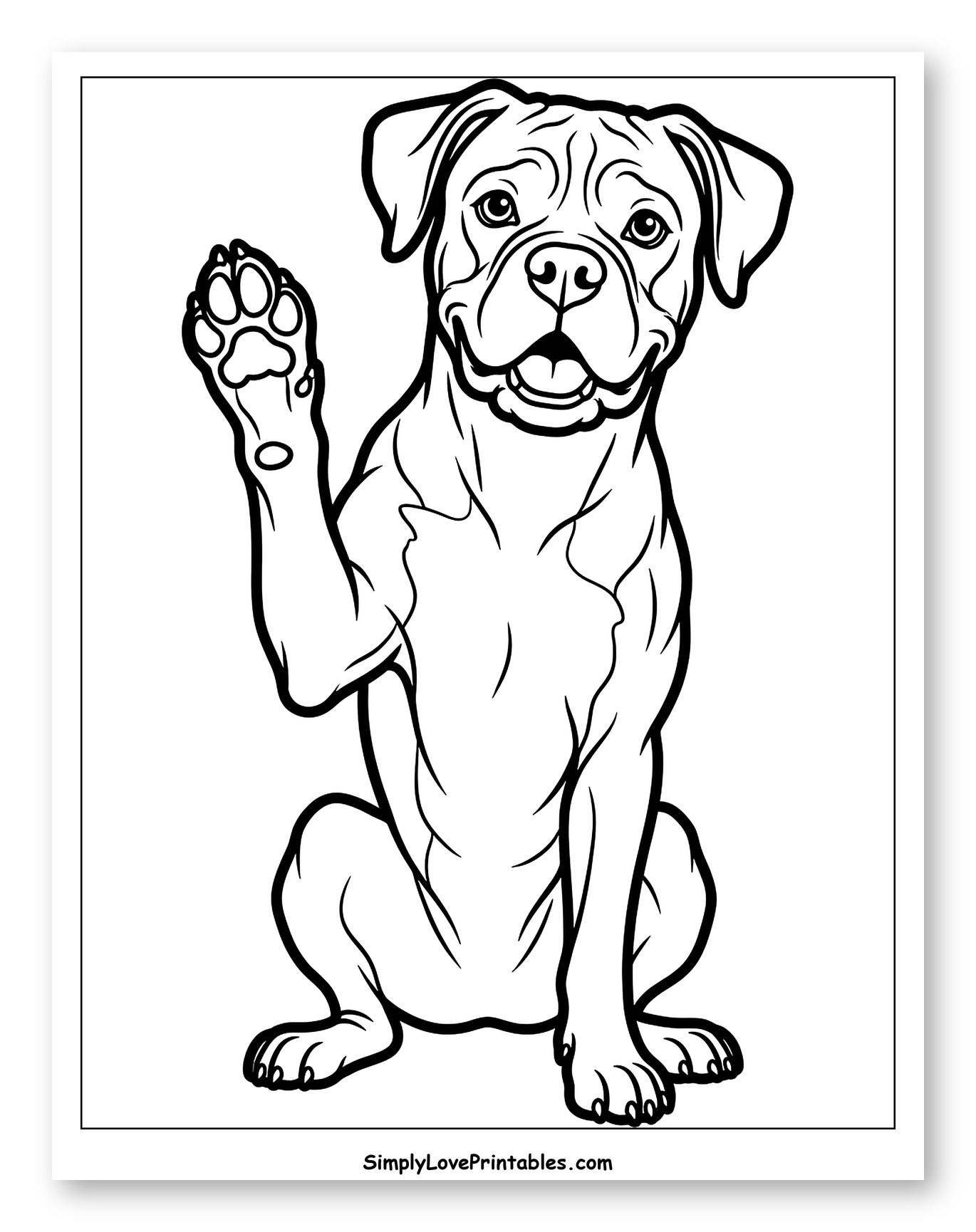 Happy Boxer Dog Waving Its Paw