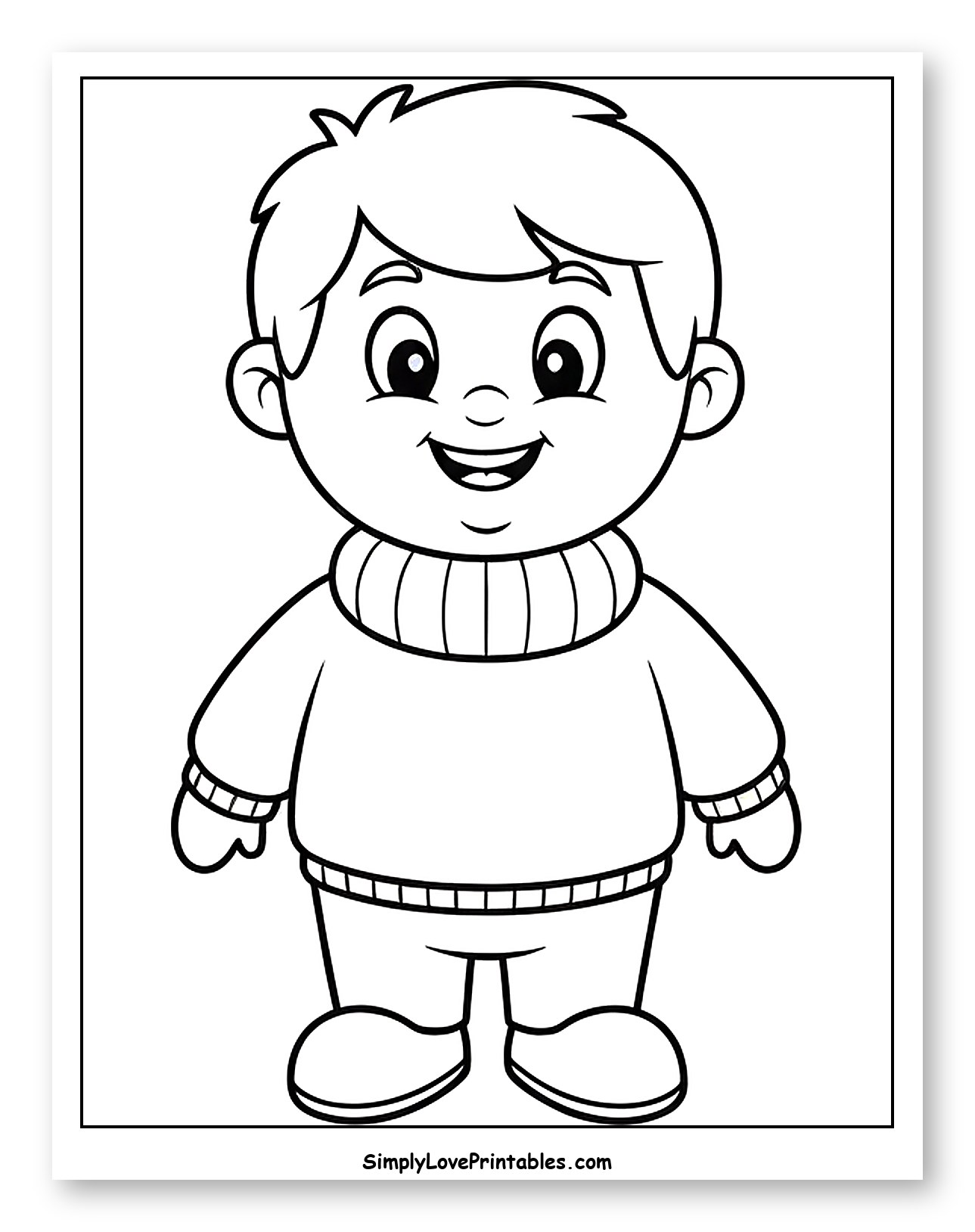 Happy Boy in a Turtleneck Sweater