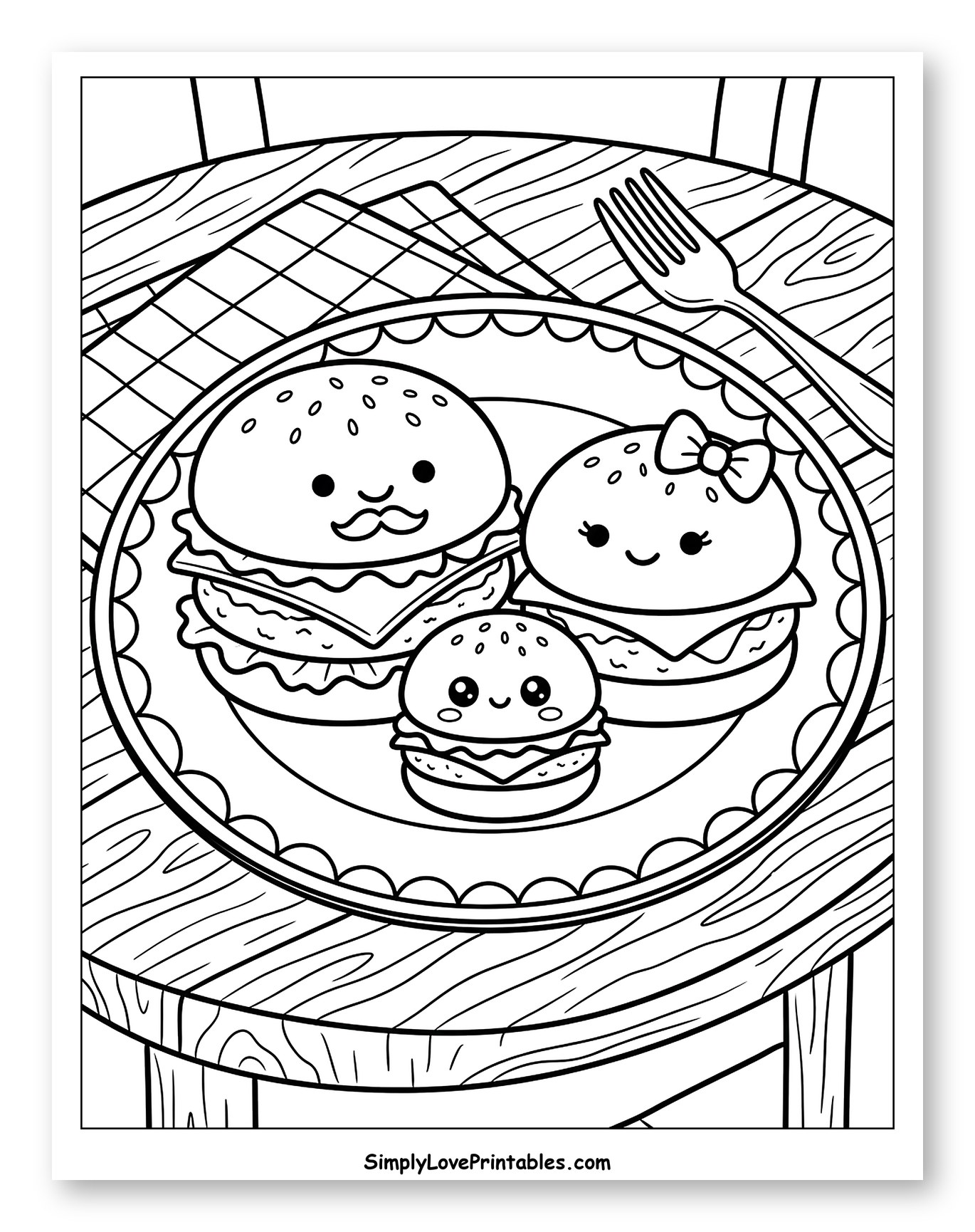 Happy Burger Family on a Plate