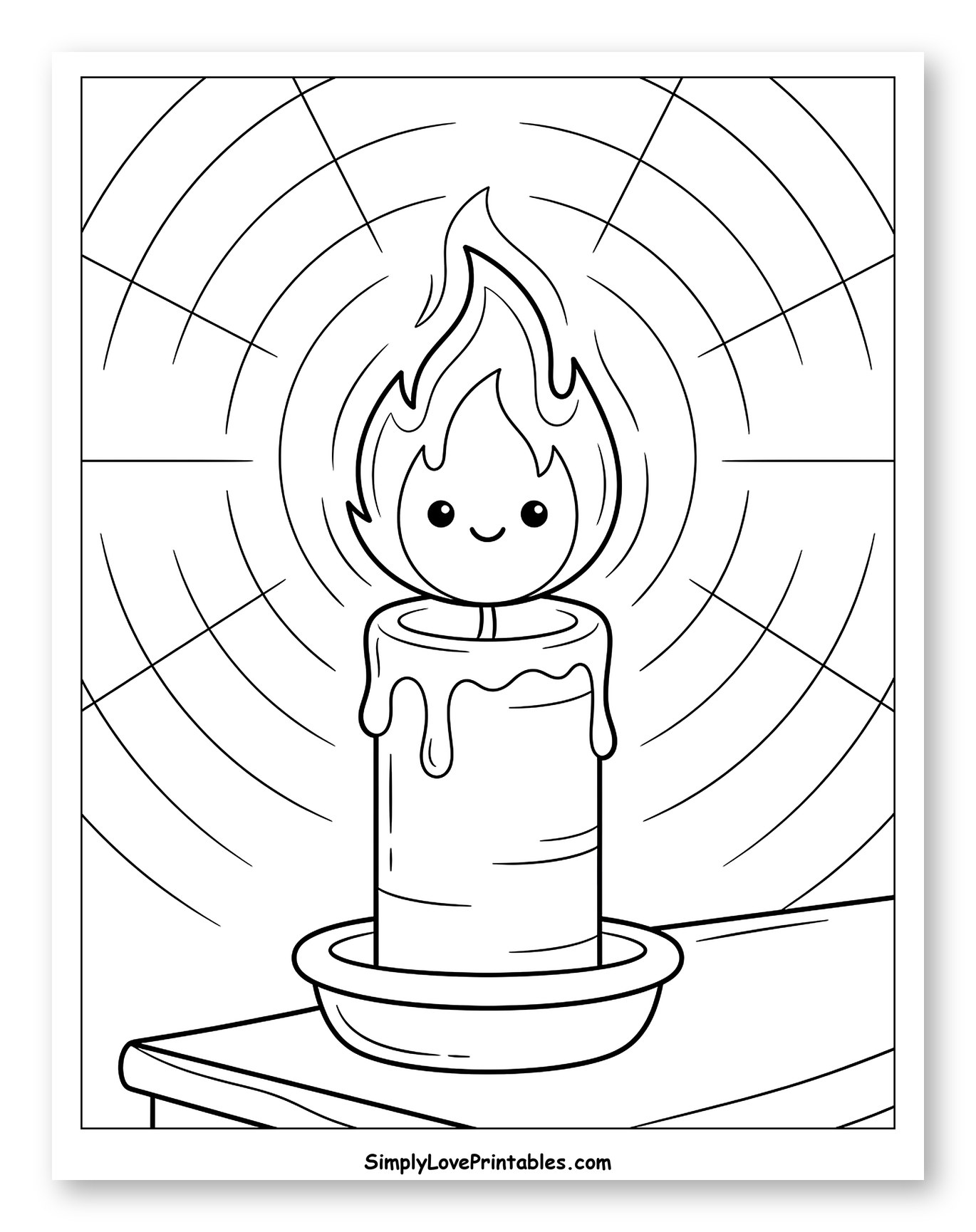 Happy Candle Flame on a Table