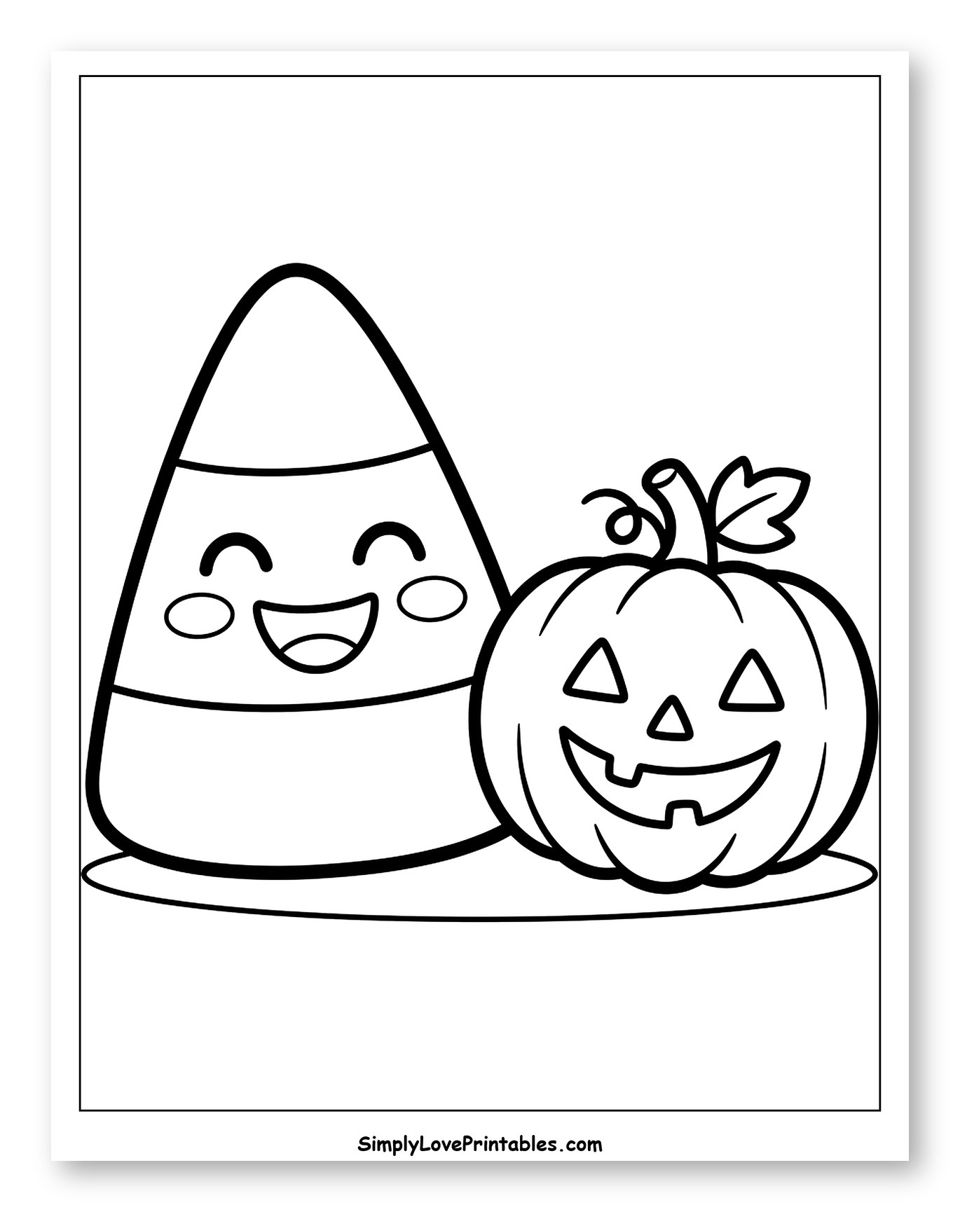 Happy Candy Corn and Jack-o'-Lantern