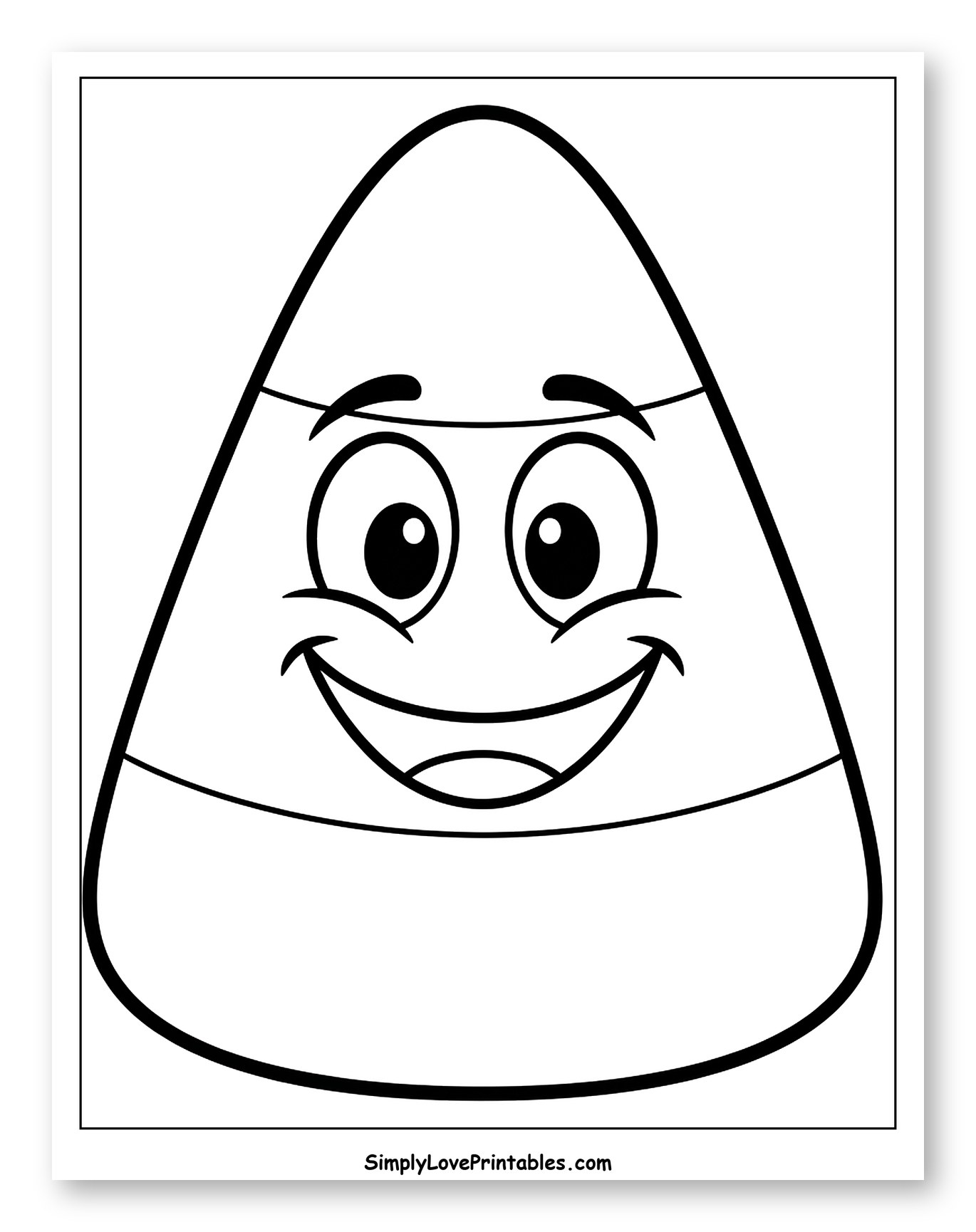 Happy Candy Corn Character Coloring Sheet for Toddlers