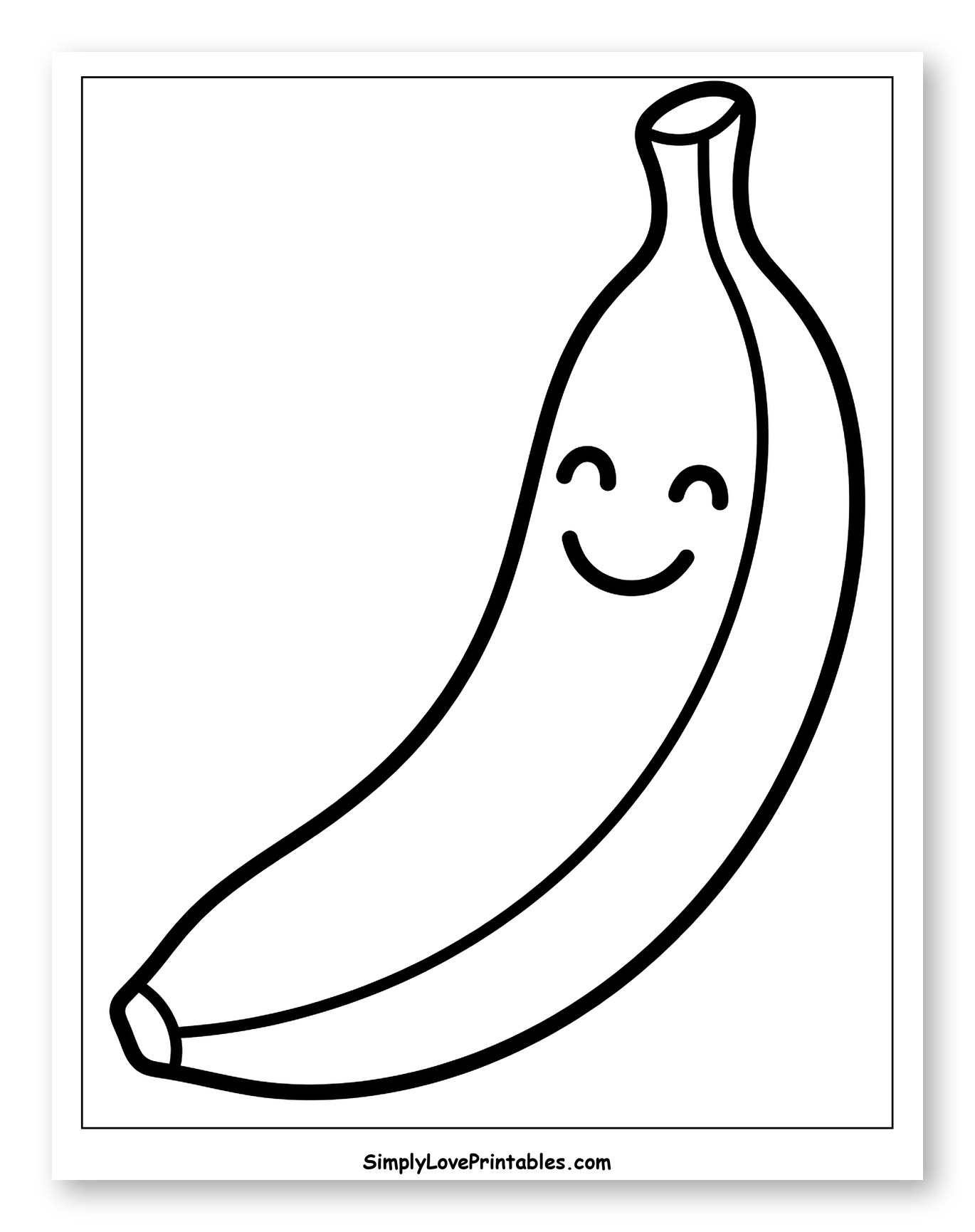 Happy Cartoon Banana with a Sweet Smile