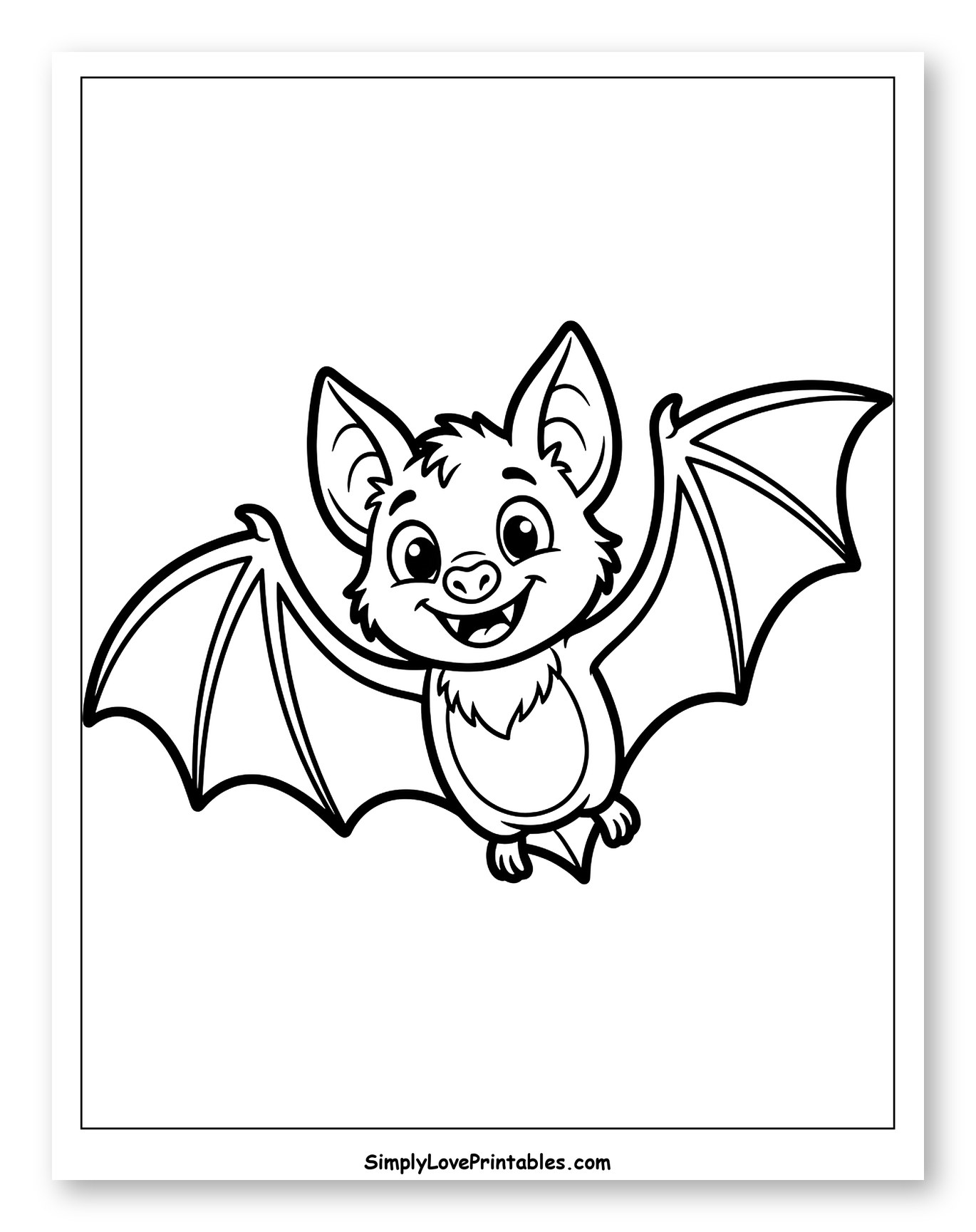 Happy Cartoon Bat Flying