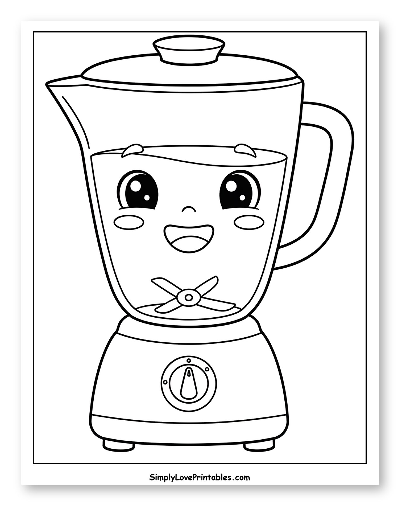 Happy Cartoon Blender with Juice to Color for Kids
