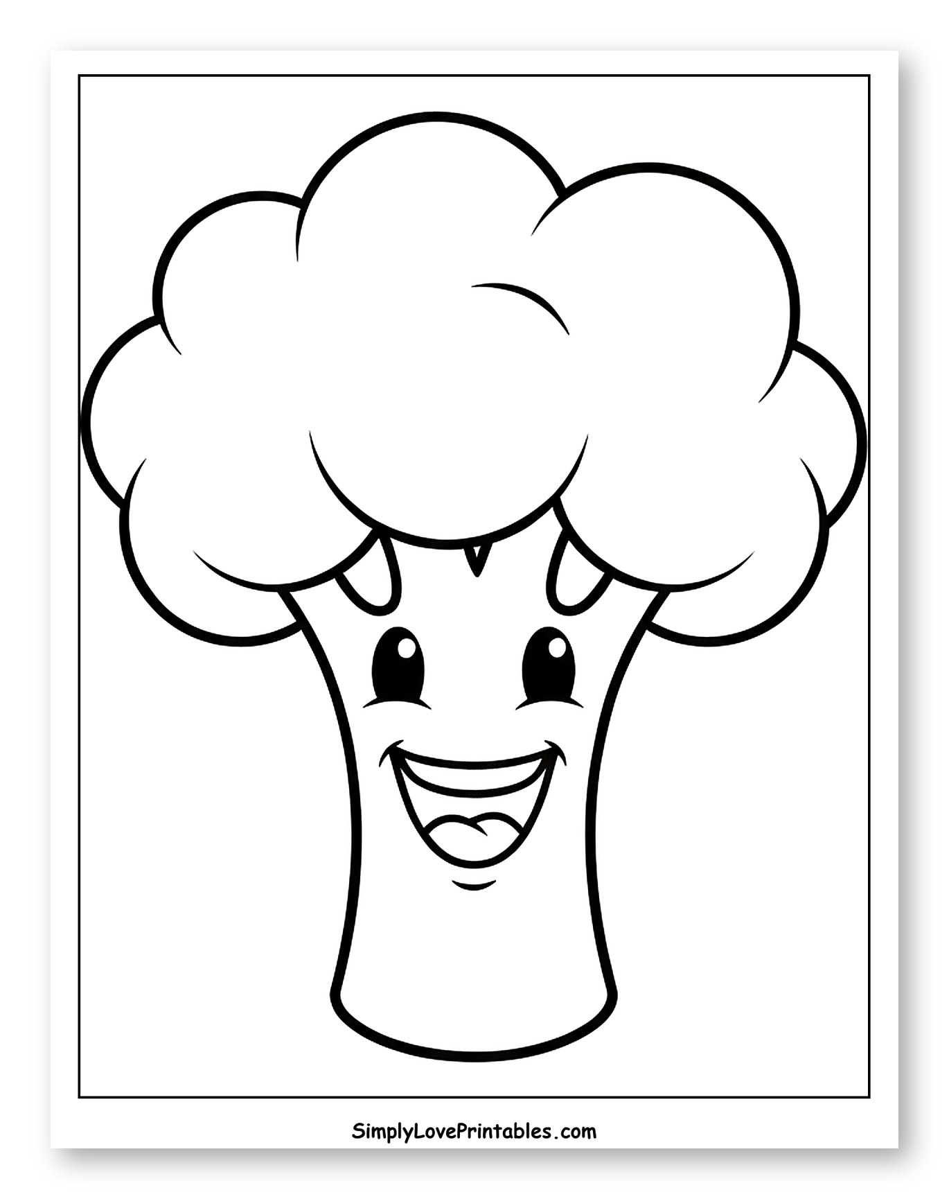 Happy Cartoon Broccoli Character