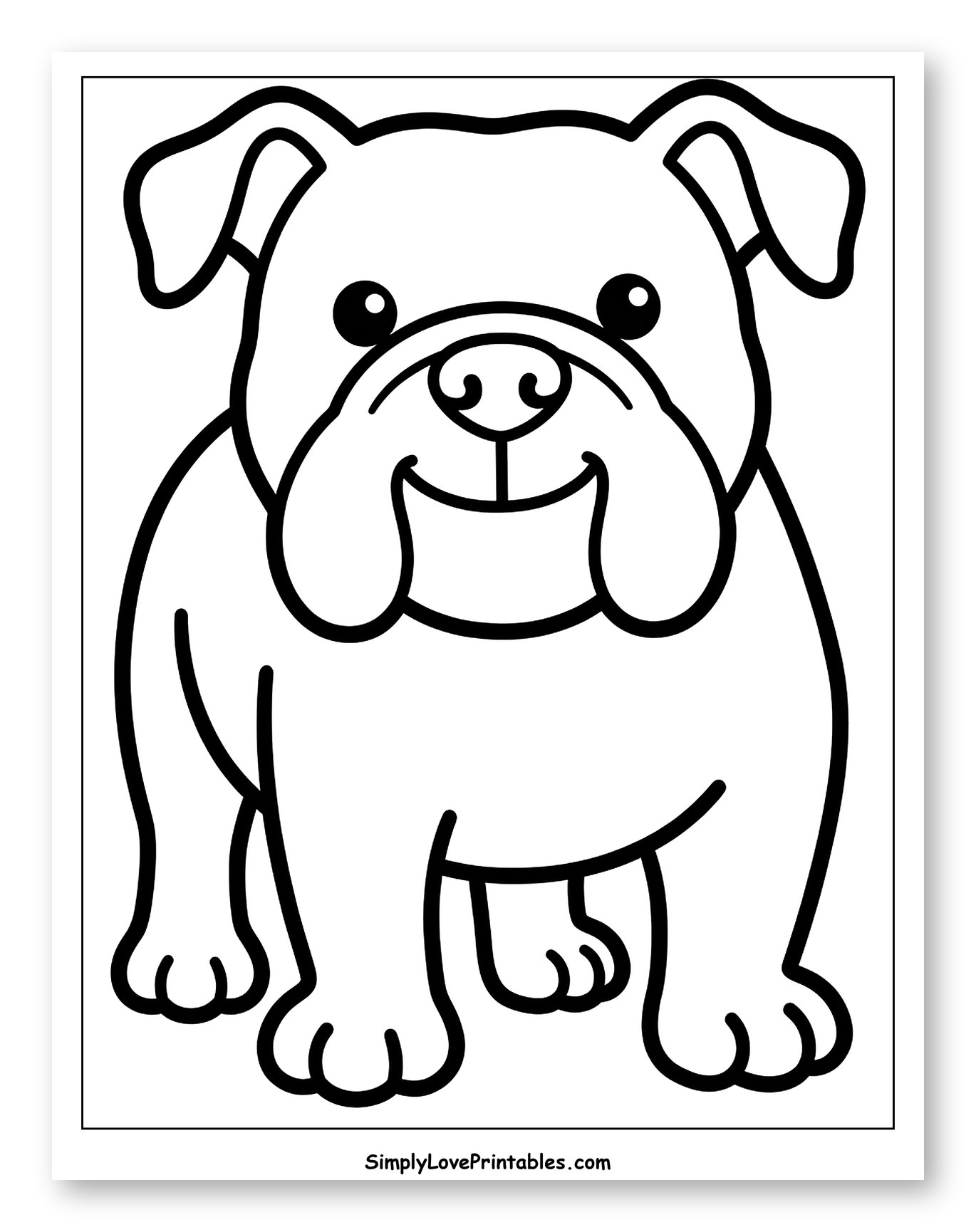 Happy Cartoon Bulldog Standing