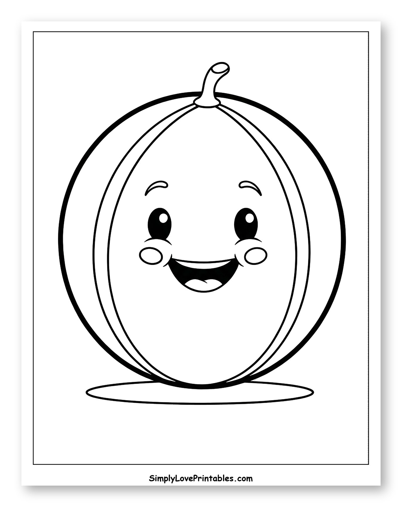 Happy Cartoon Cantaloupe Fruit