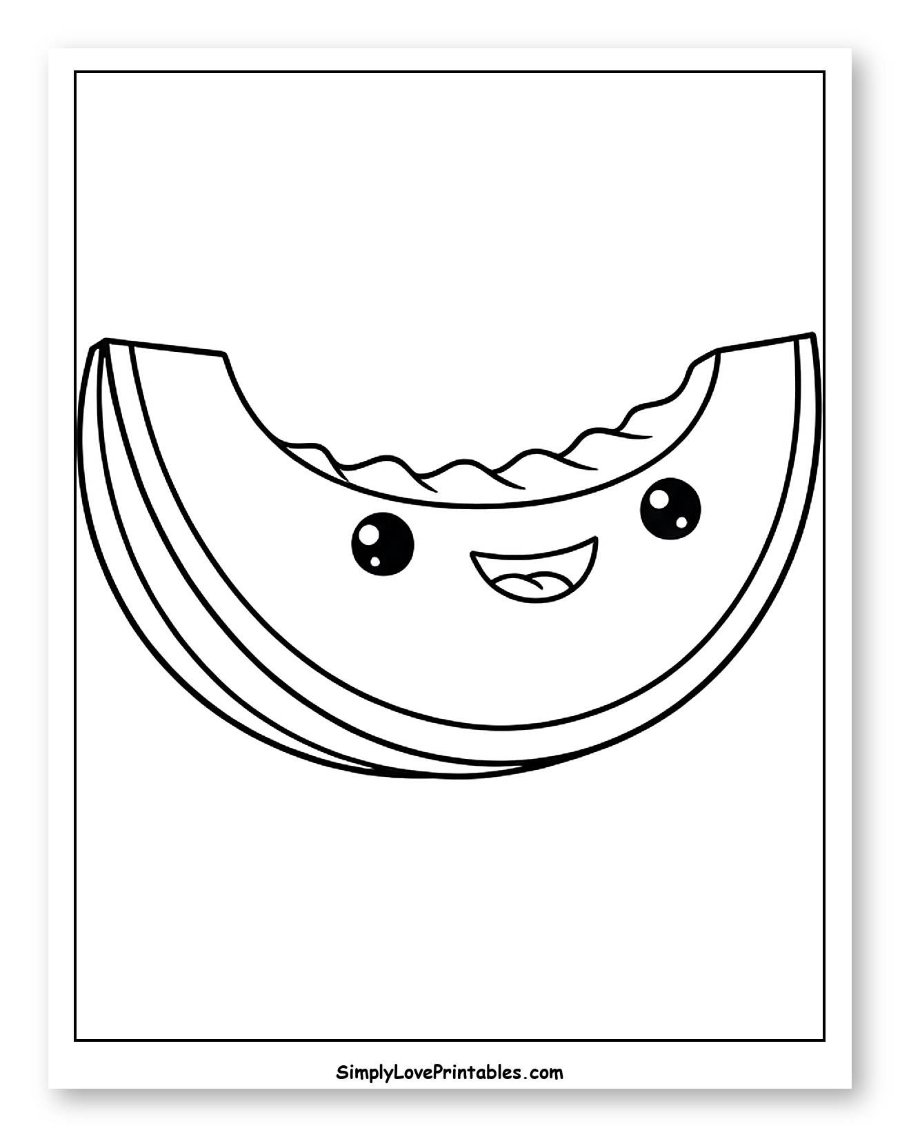 Happy Cartoon Cantaloupe Slice
