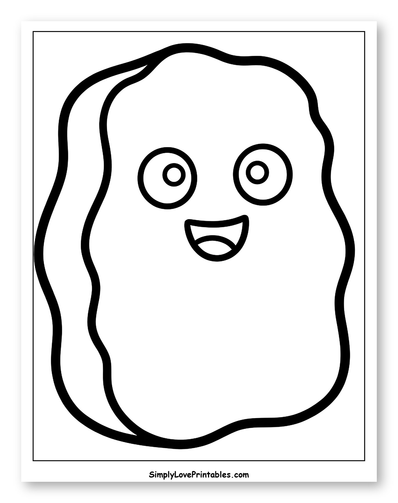 Happy Cartoon Chicken Nugget Outline