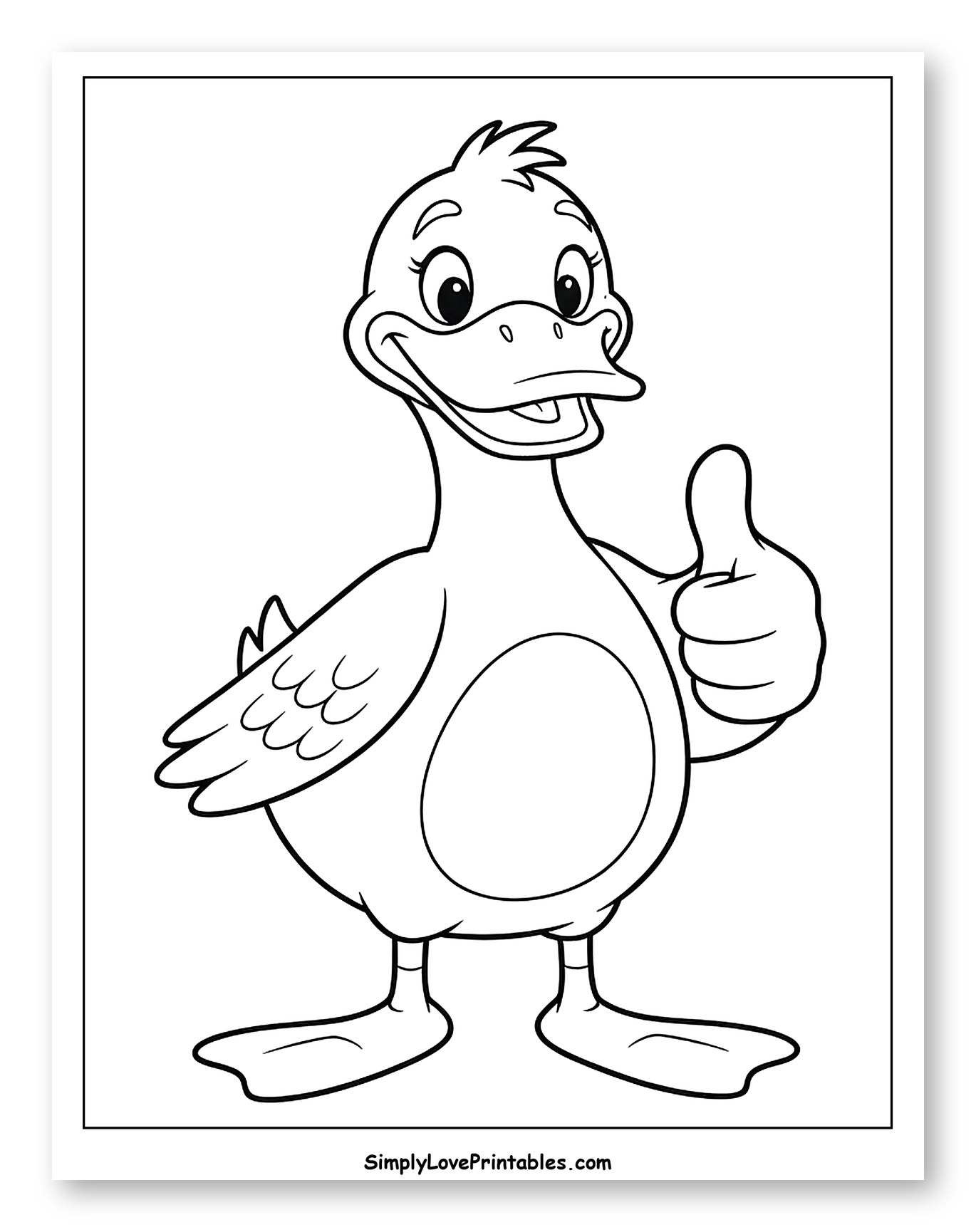 Happy Cartoon Duck Giving Thumbs Up