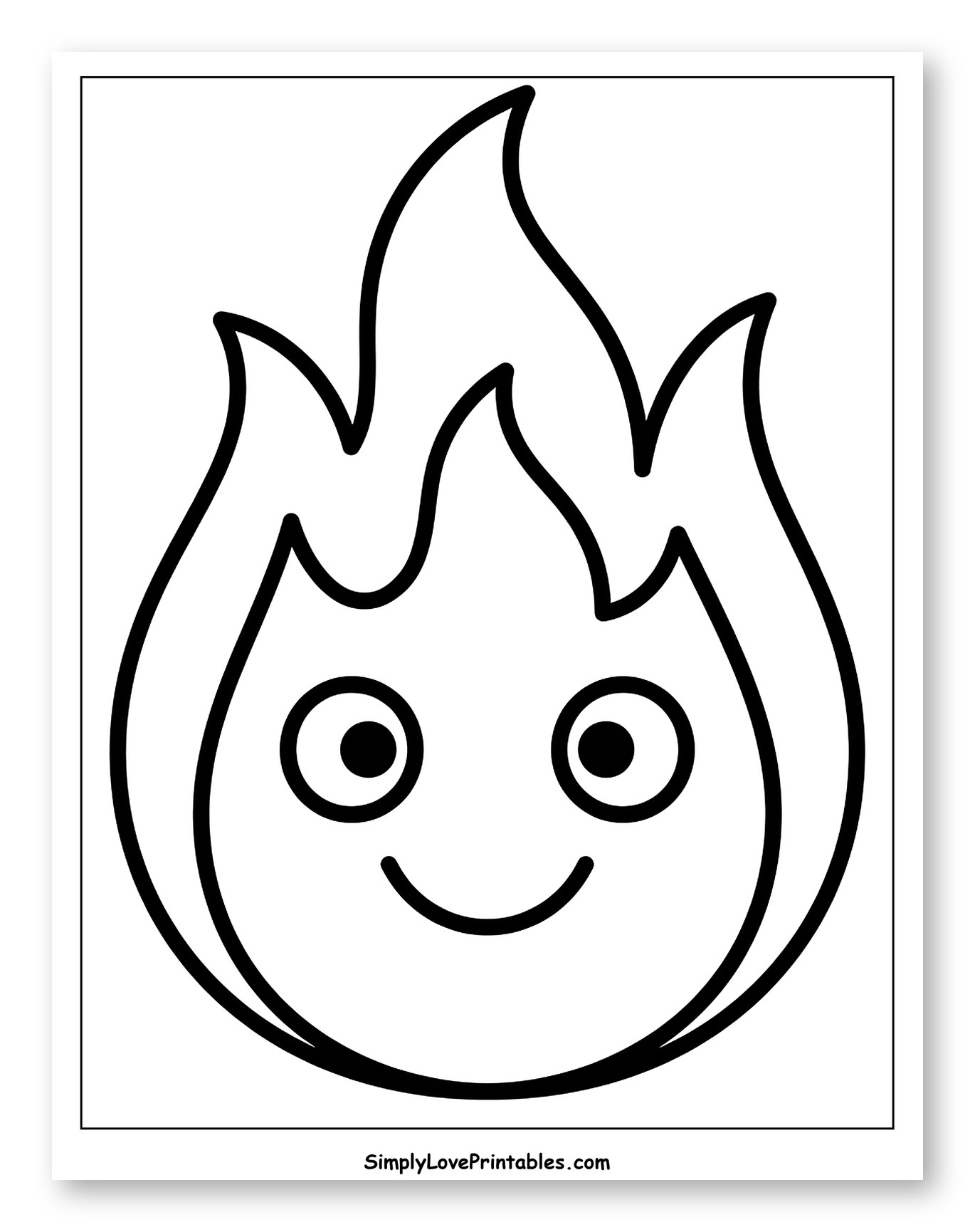 Happy Cartoon Fire Flame Character