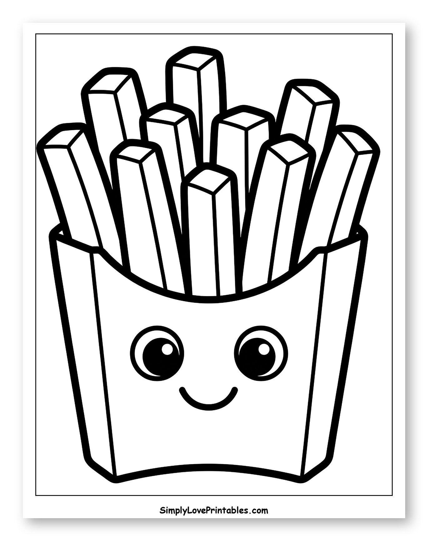 Happy Cartoon French Fries in a Box