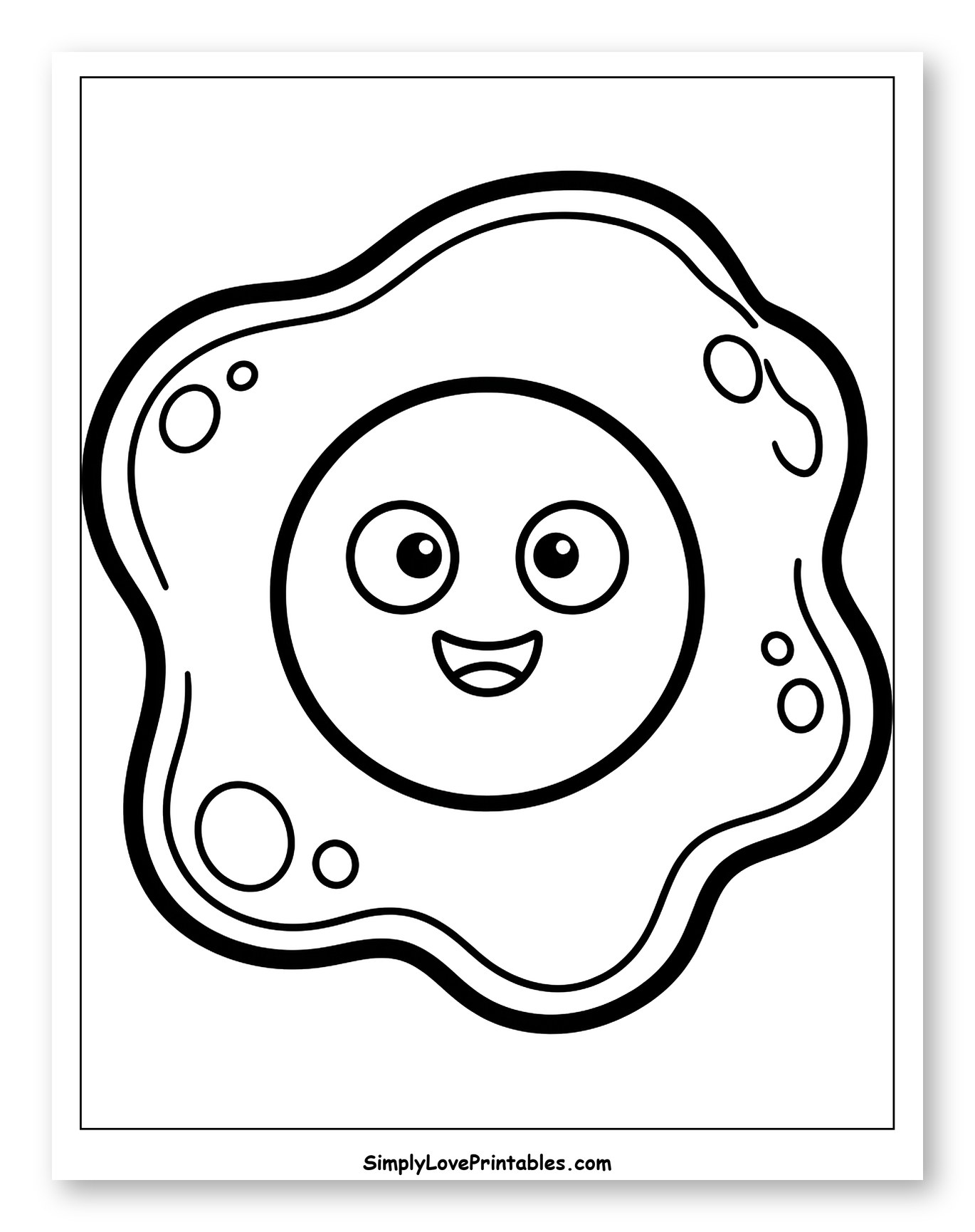 Happy Cartoon Fried Egg Character