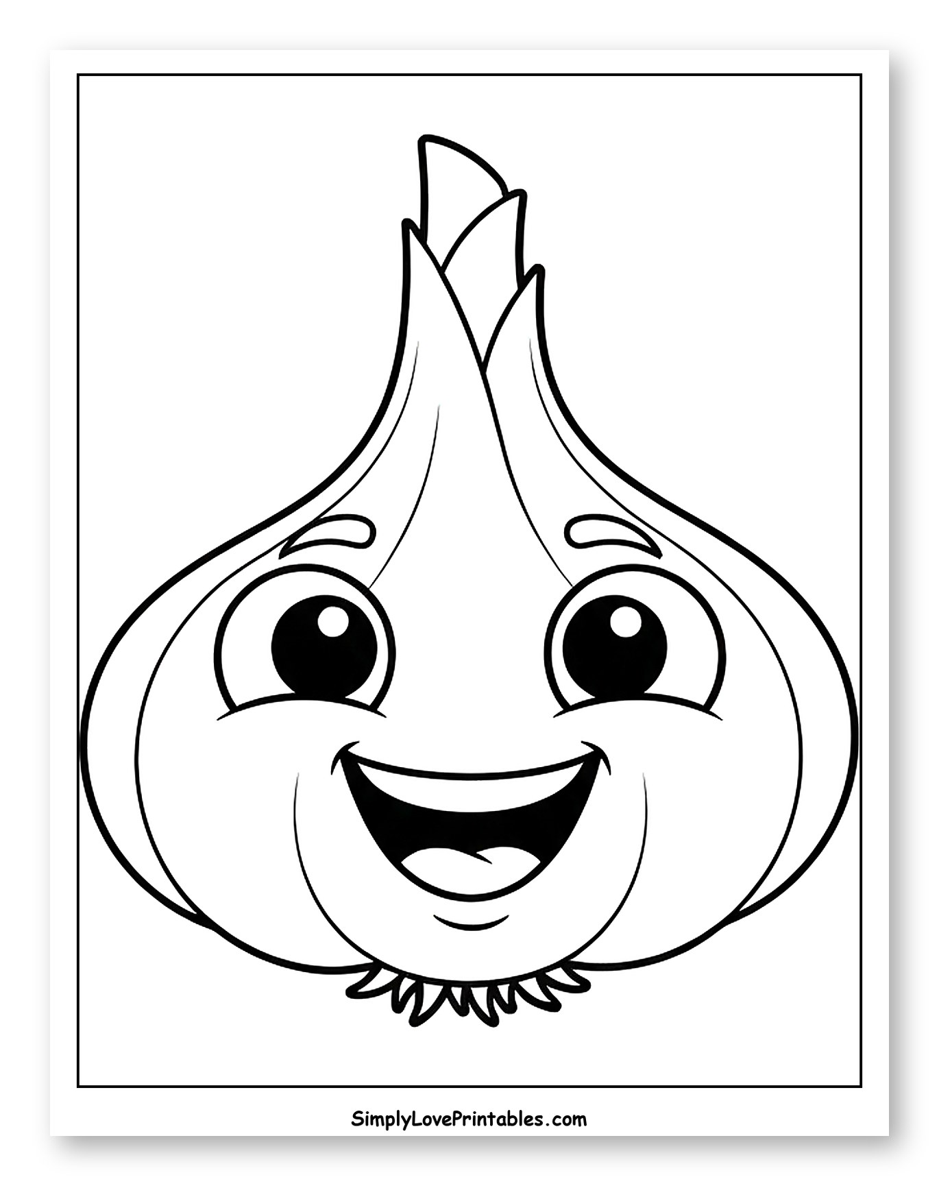 Happy Cartoon Garlic Bulb