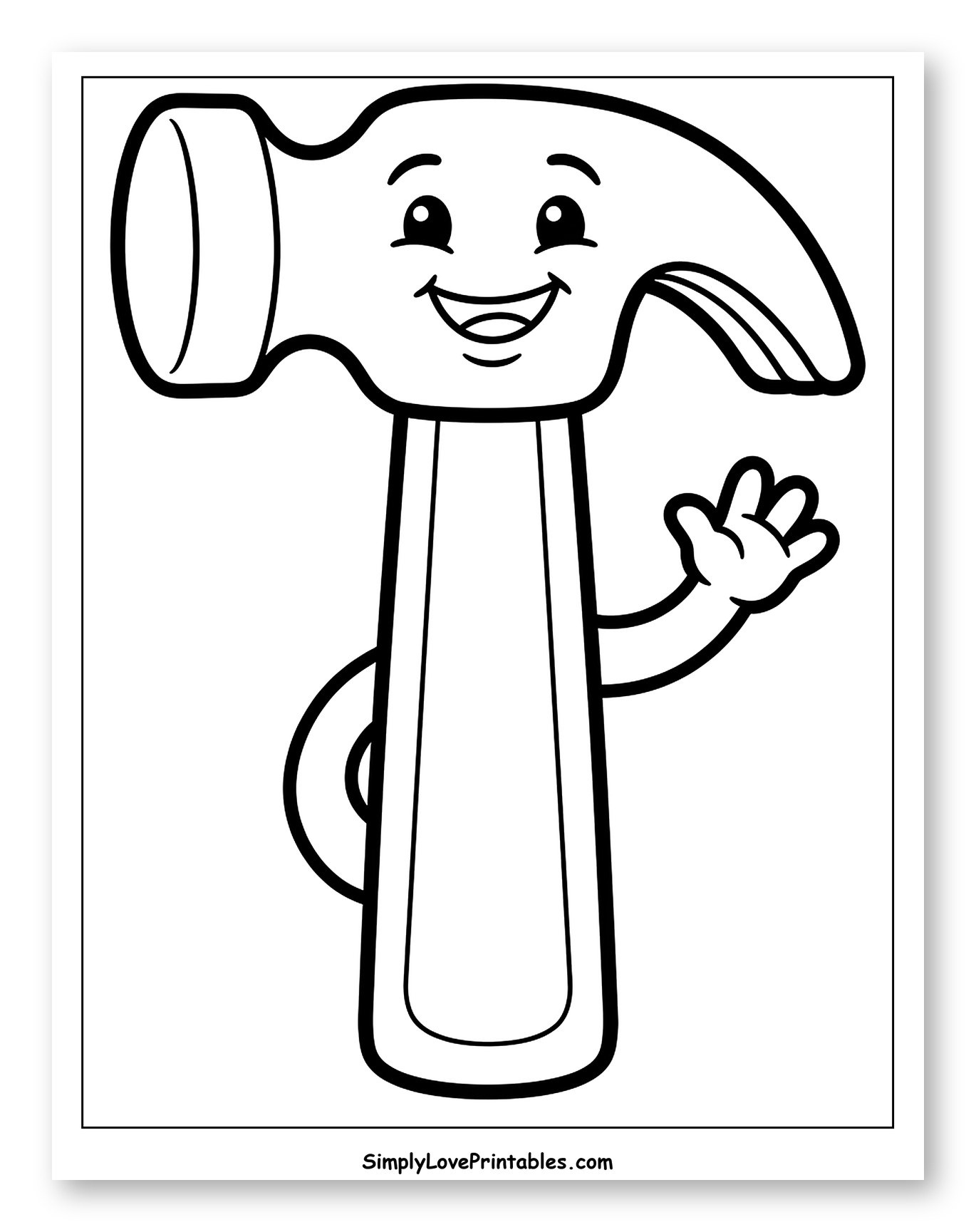 Happy Cartoon Hammer Waving