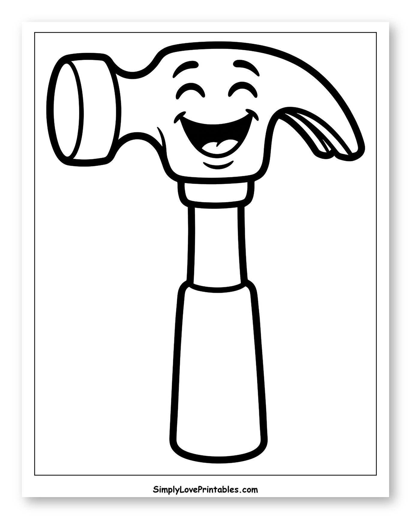 Happy Cartoon Hammer with a Smiling Face