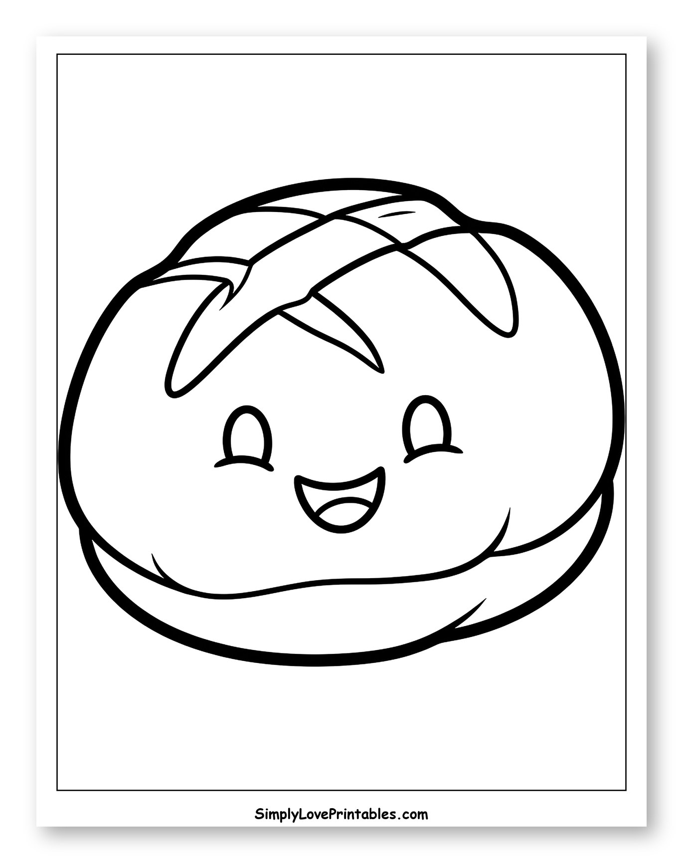 Happy Cartoon Loaf of Bread to Color for Toddlers