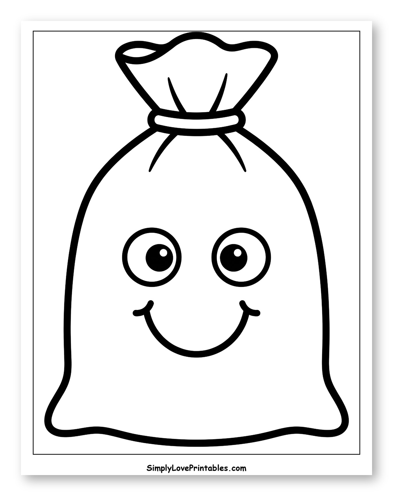 Happy Cartoon Money Bag or Sack