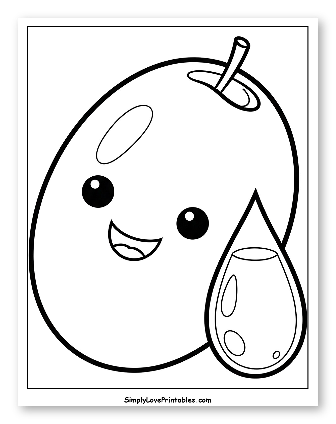 Happy Cartoon Olive and Oil Drop