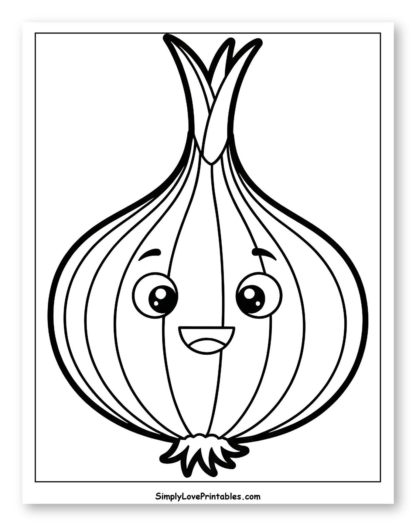 Happy Cartoon Onion with Face