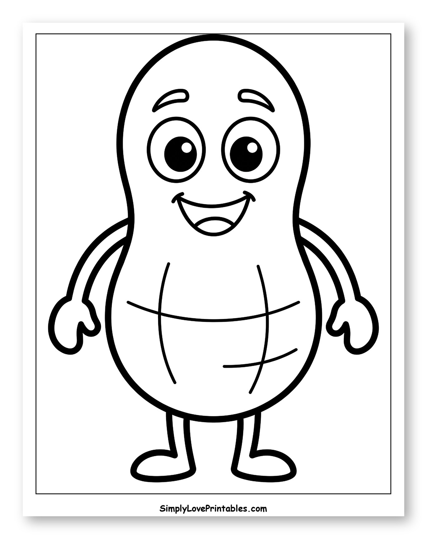 Happy Cartoon Peanut Character