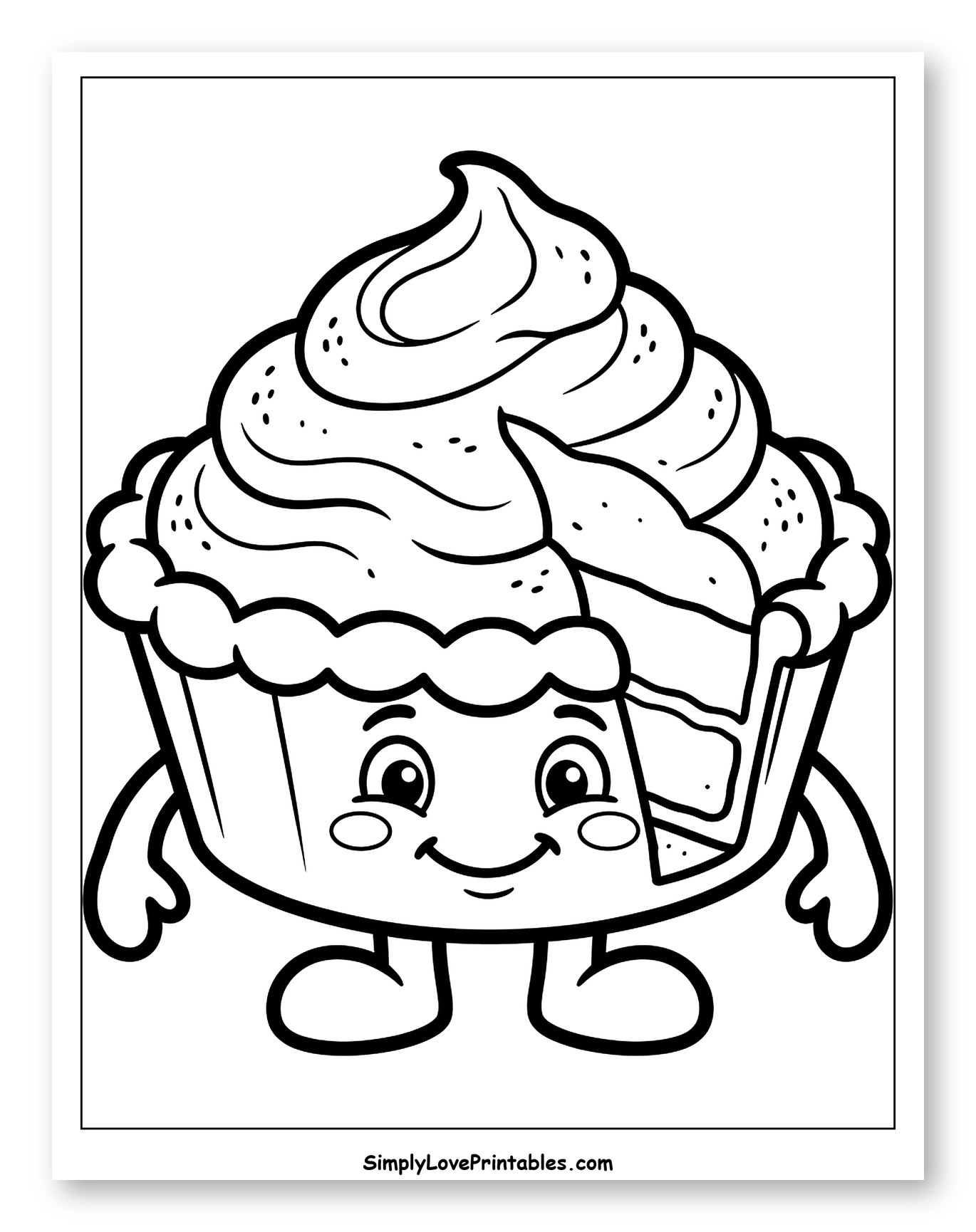 Happy Cartoon Pie with Whipped Cream