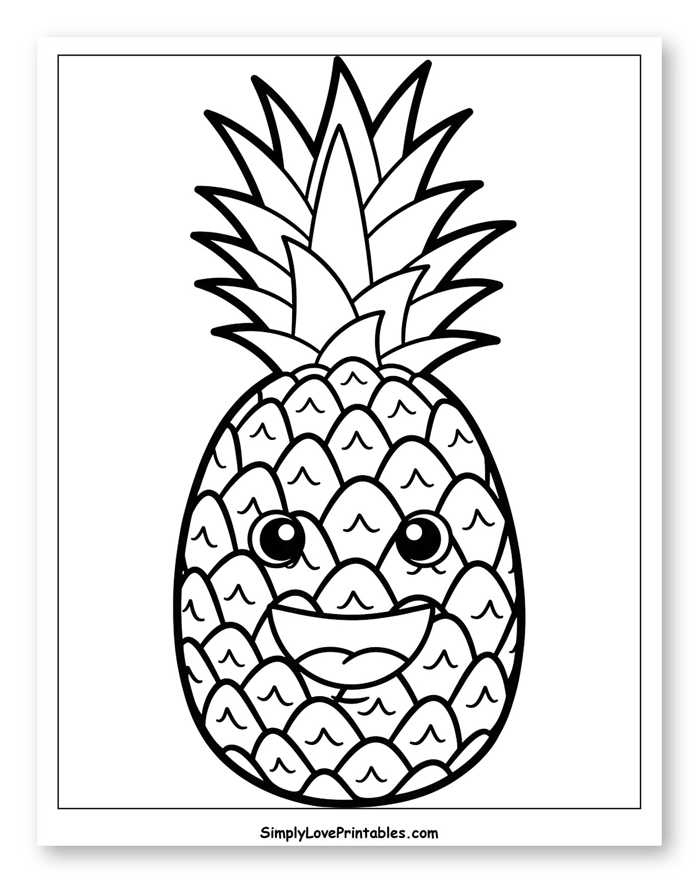 Happy Cartoon Pineapple Drawing