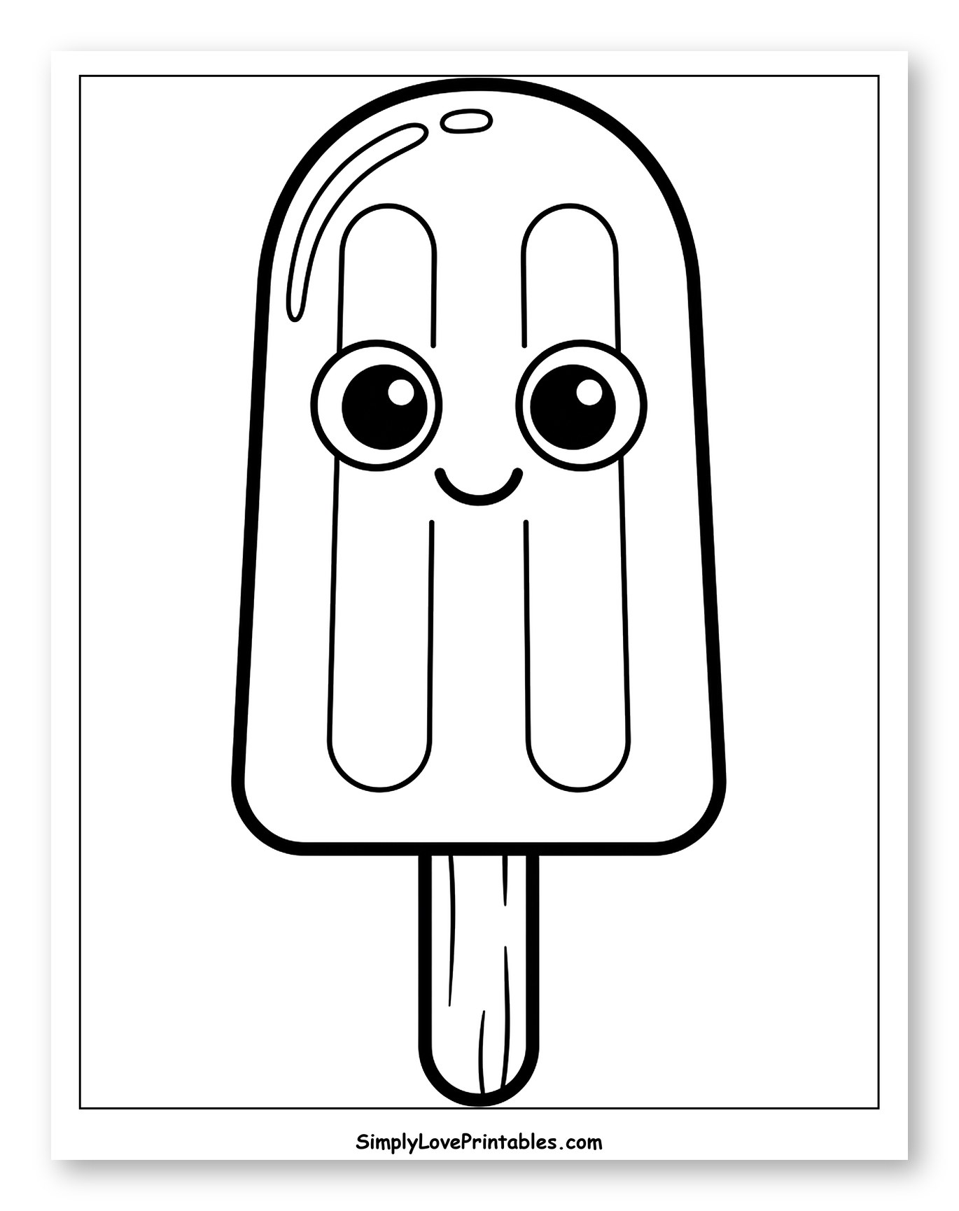 Happy Cartoon Popsicle with a Smile