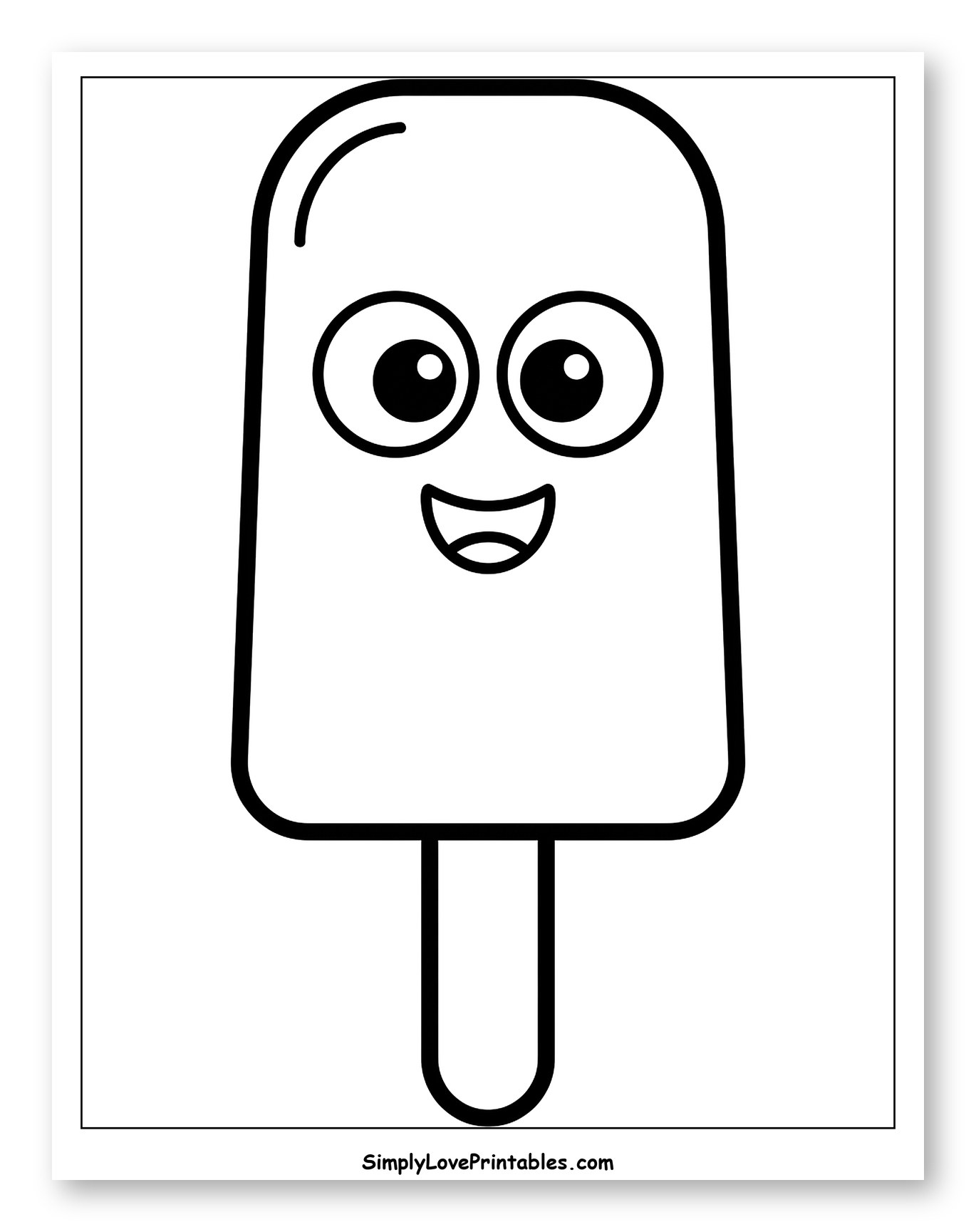 Happy Cartoon Popsicle with Smile