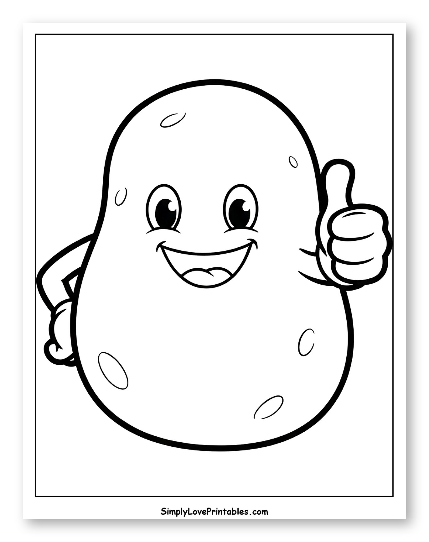 Happy Cartoon Potato Giving Thumbs Up