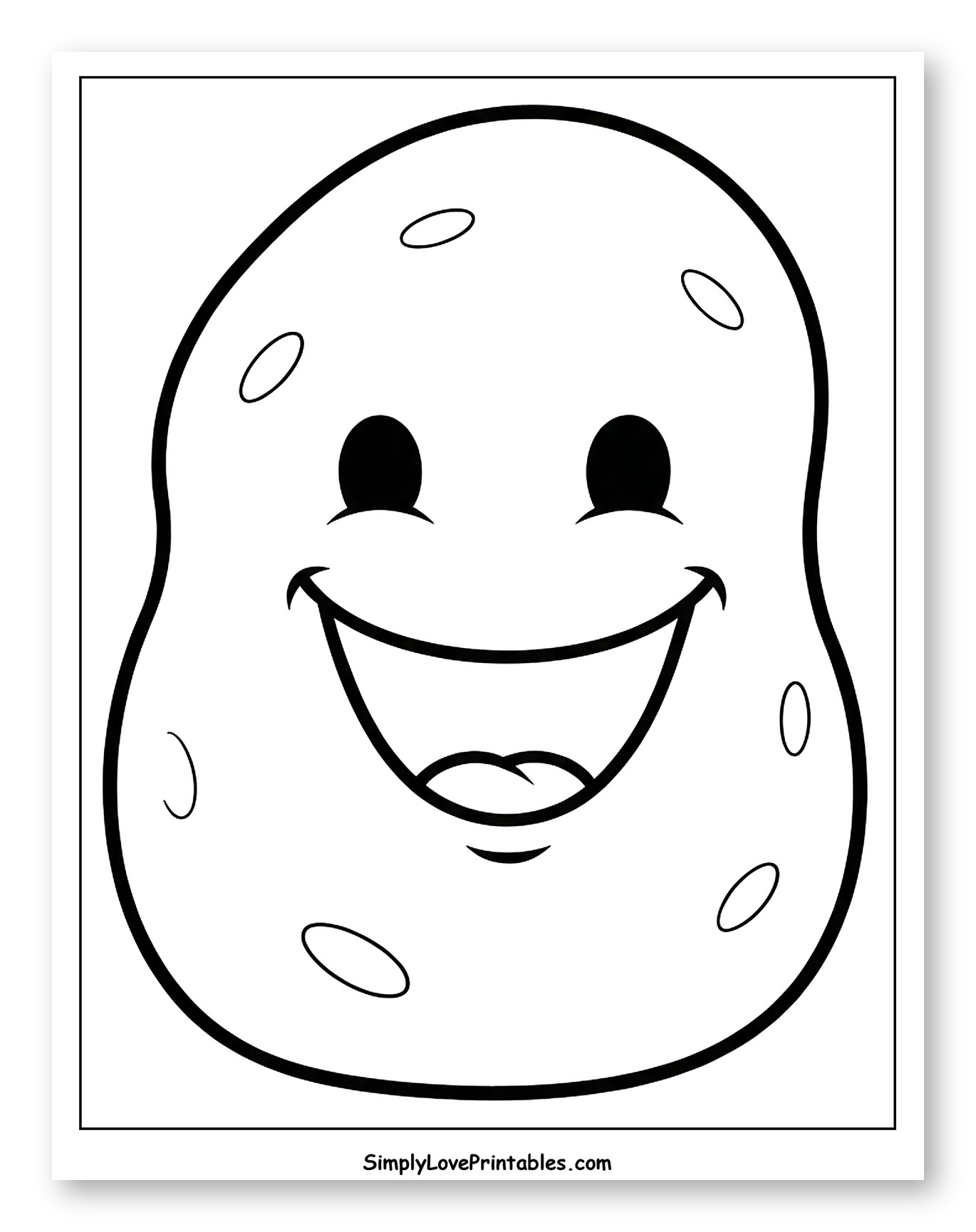 Happy Cartoon Potato with a Big Smile