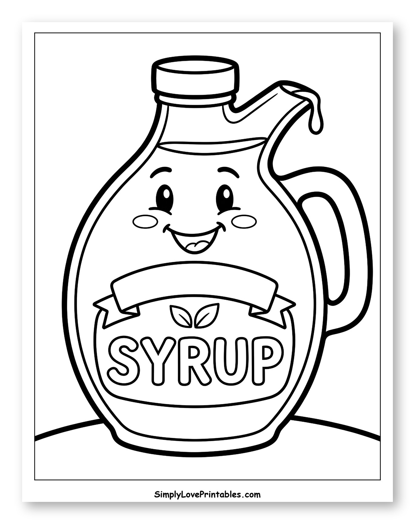 Happy Cartoon Syrup Bottle