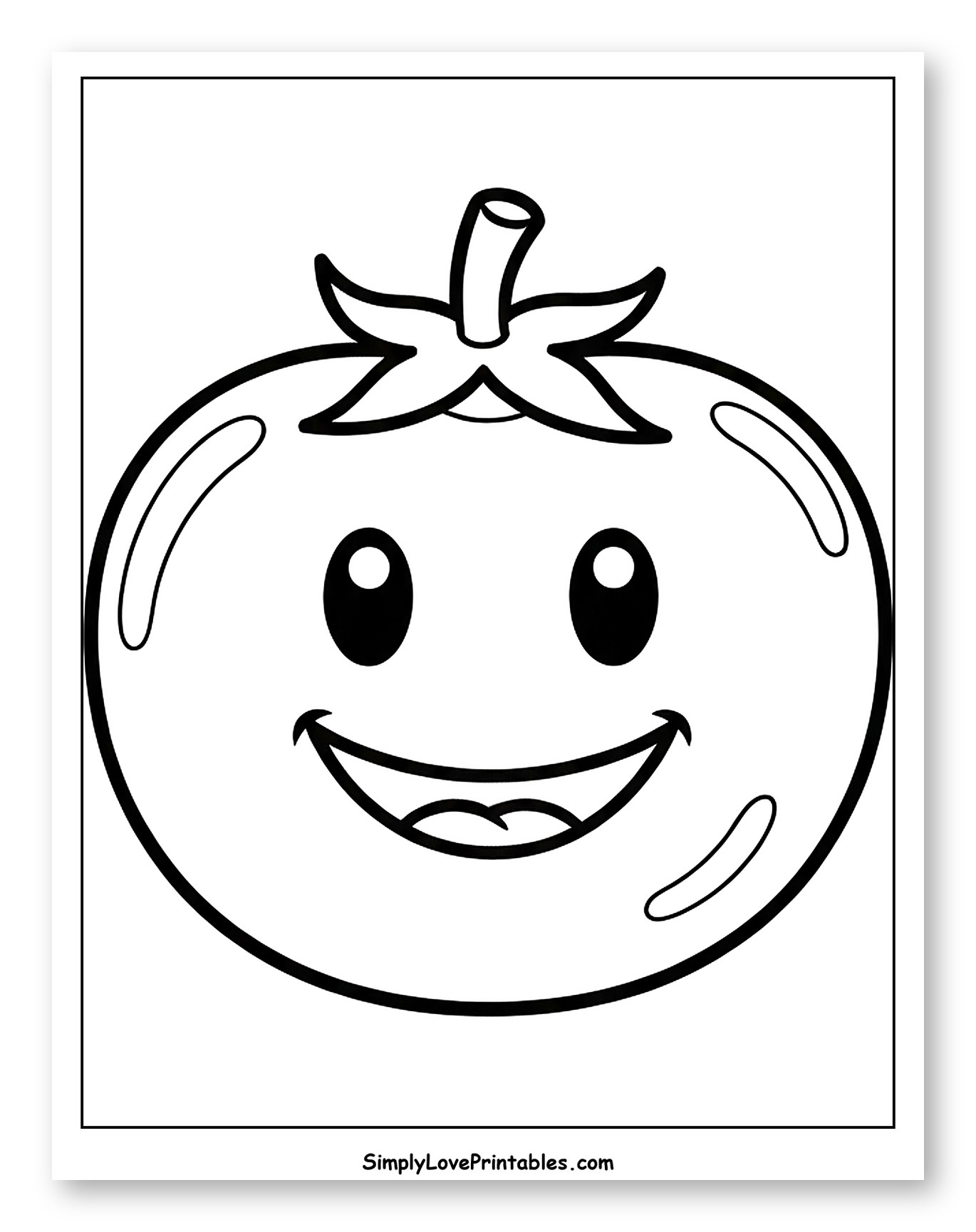 Happy Cartoon Tomato with a Smile