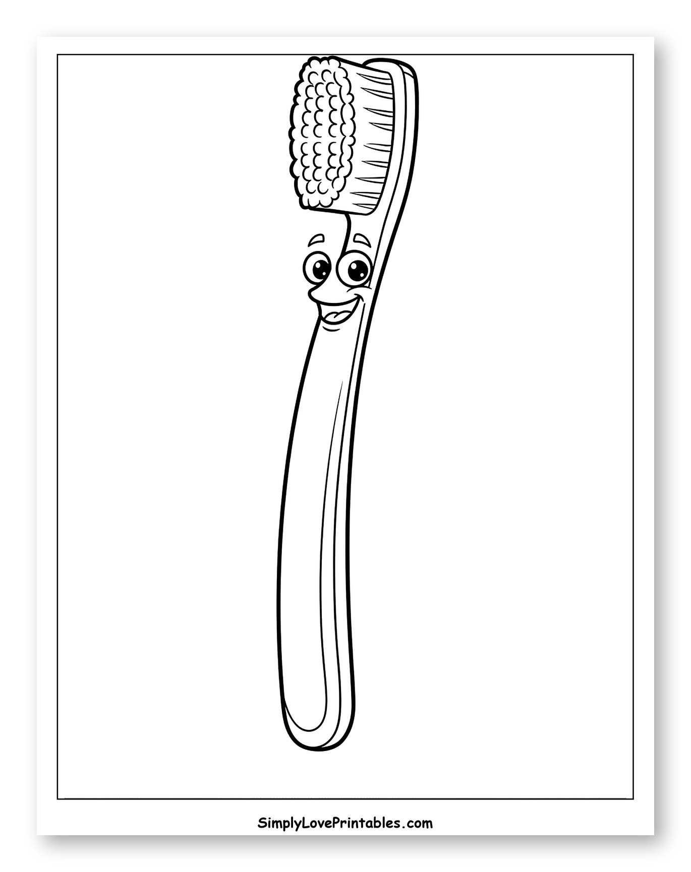 Happy Cartoon Toothbrush with a Smile