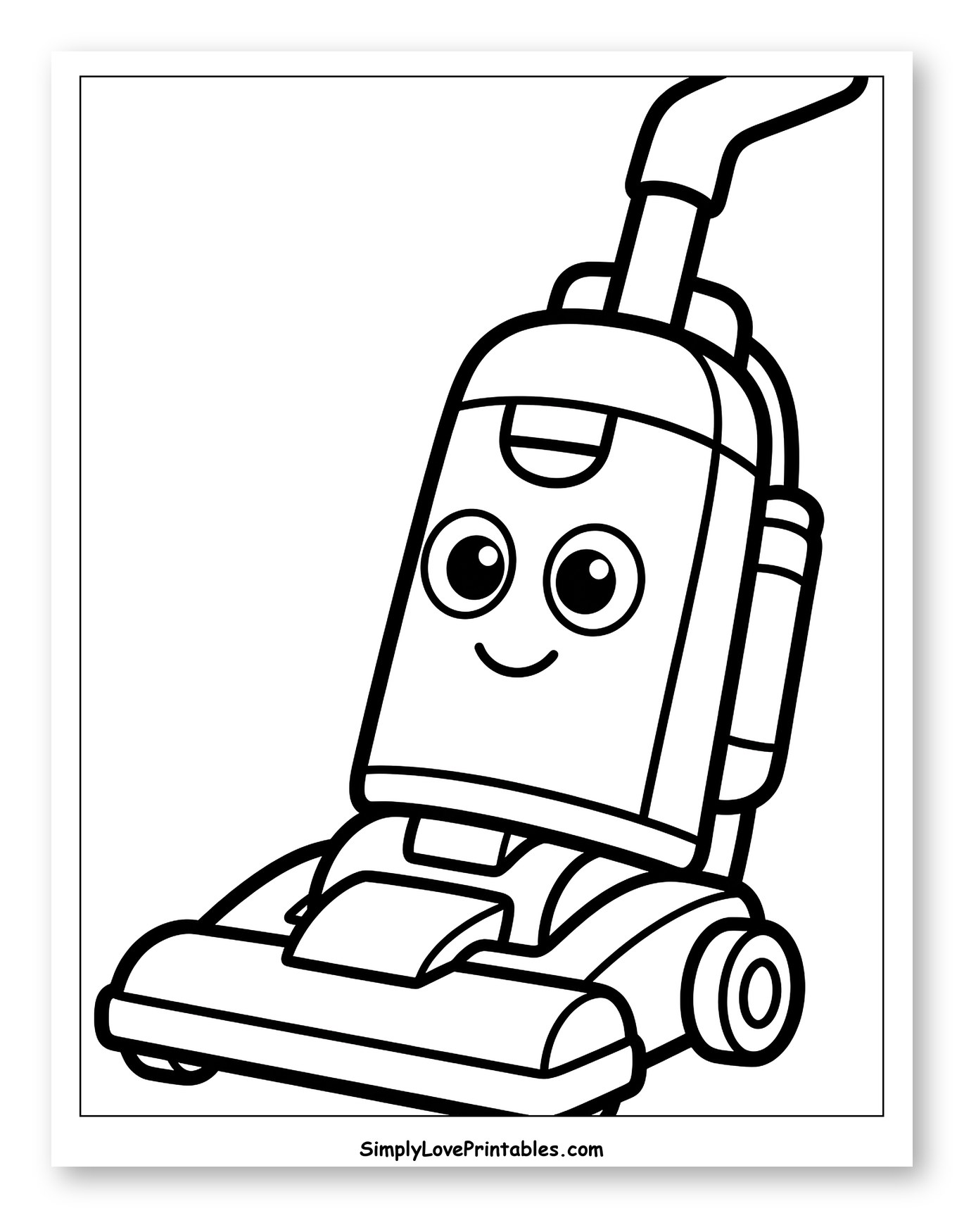Happy Cartoon Upright Vacuum Cleaner