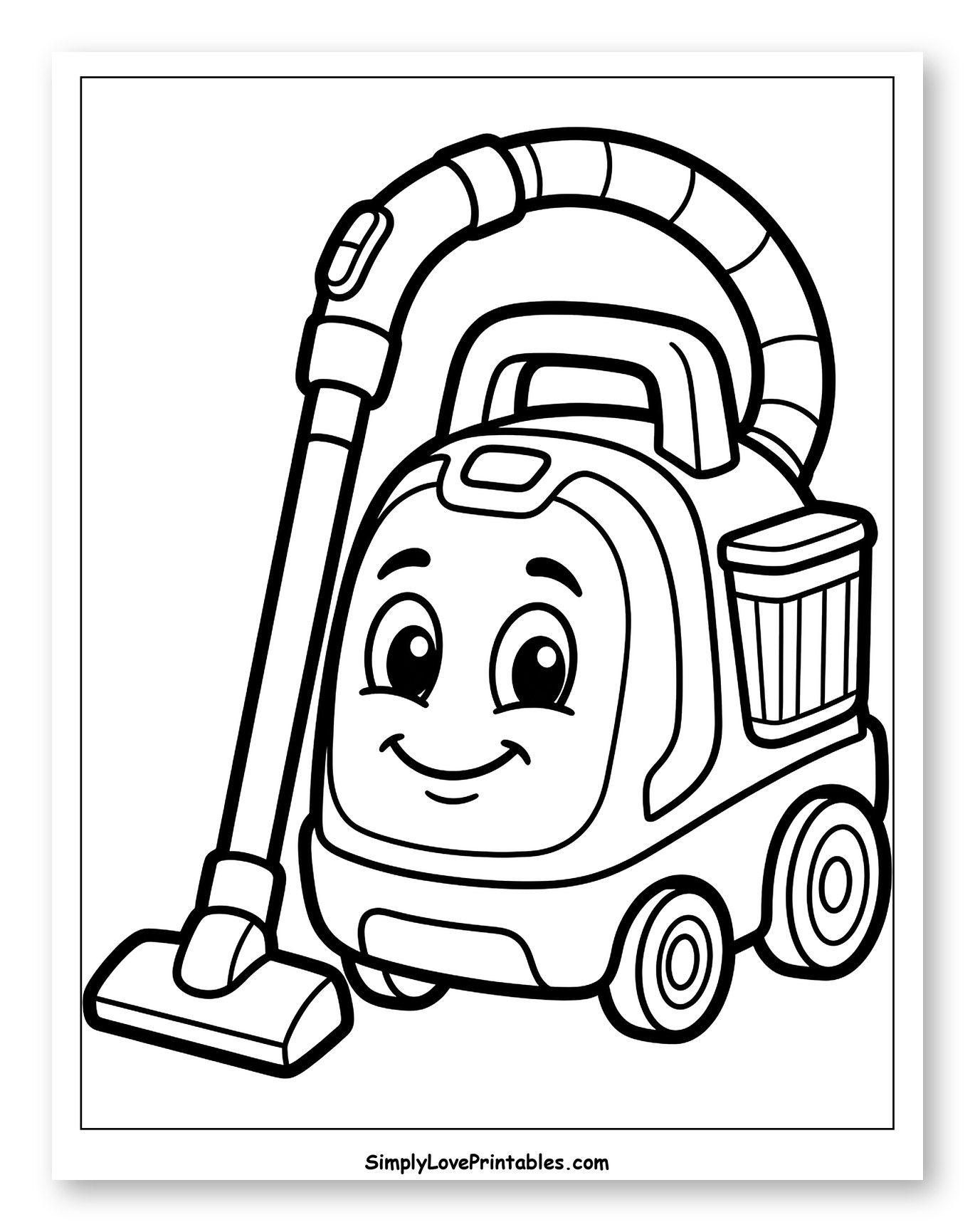 Happy Cartoon Vacuum Cleaner with a Face