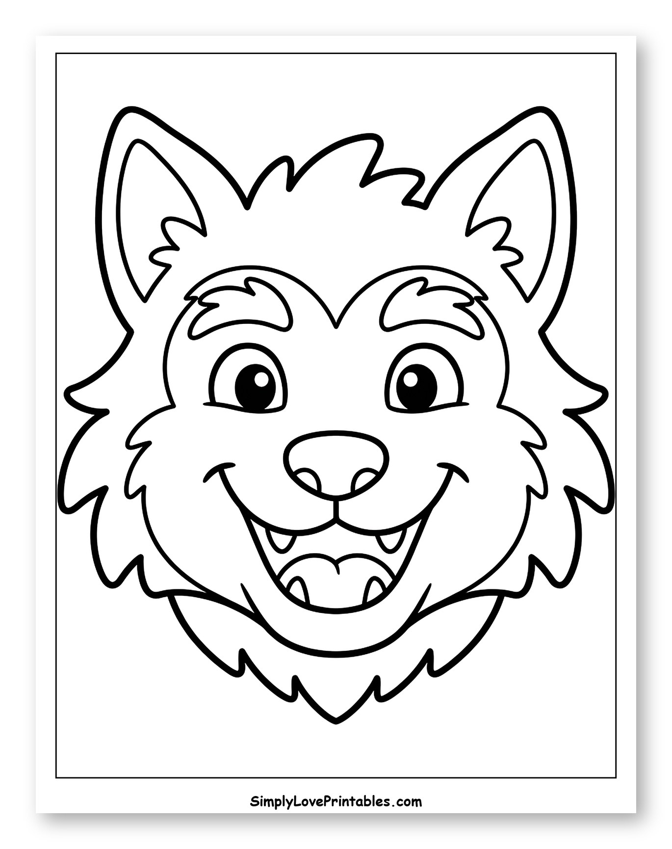Happy Cartoon Werewolf Face