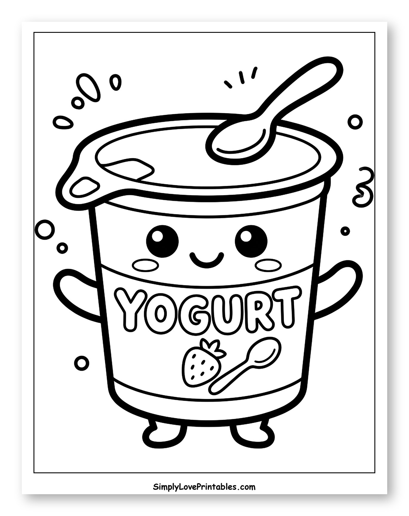 Happy Cartoon Yogurt Character
