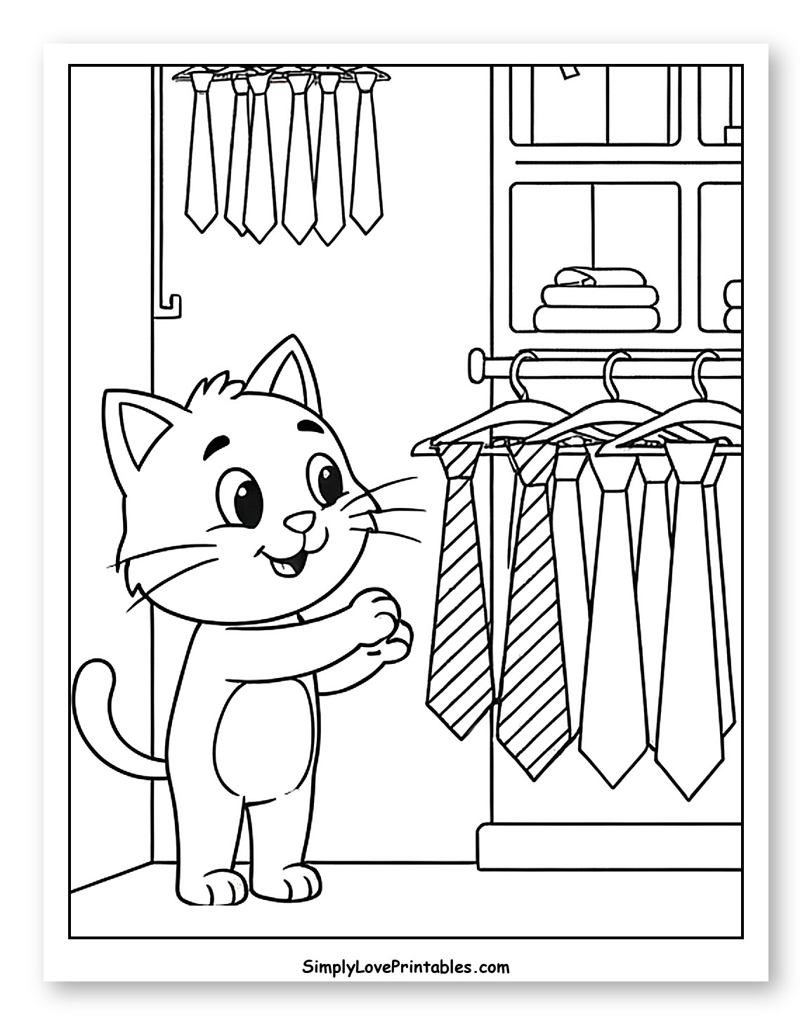 Happy Cat with Many Neckties
