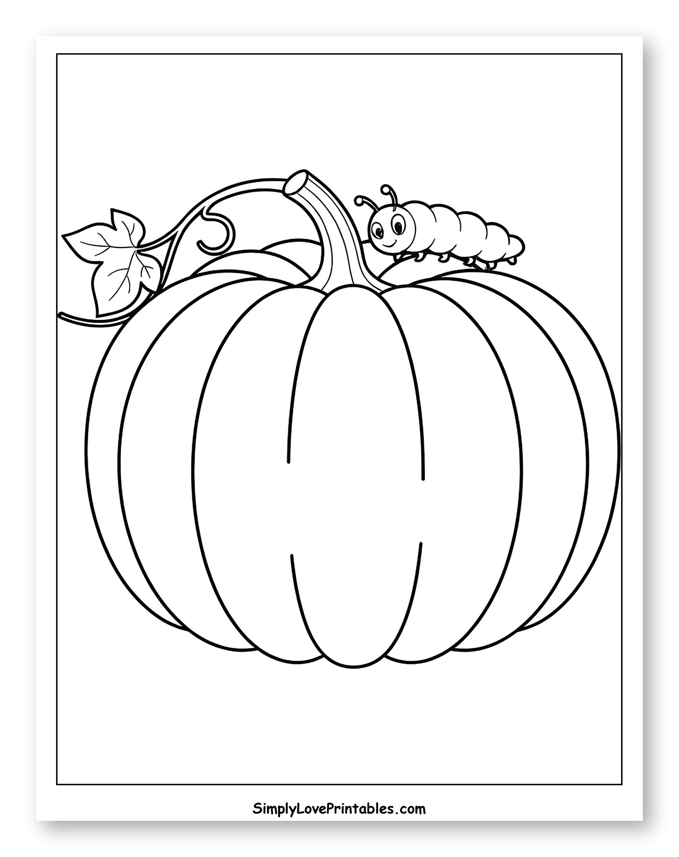 Happy Caterpillar on a Large Pumpkin