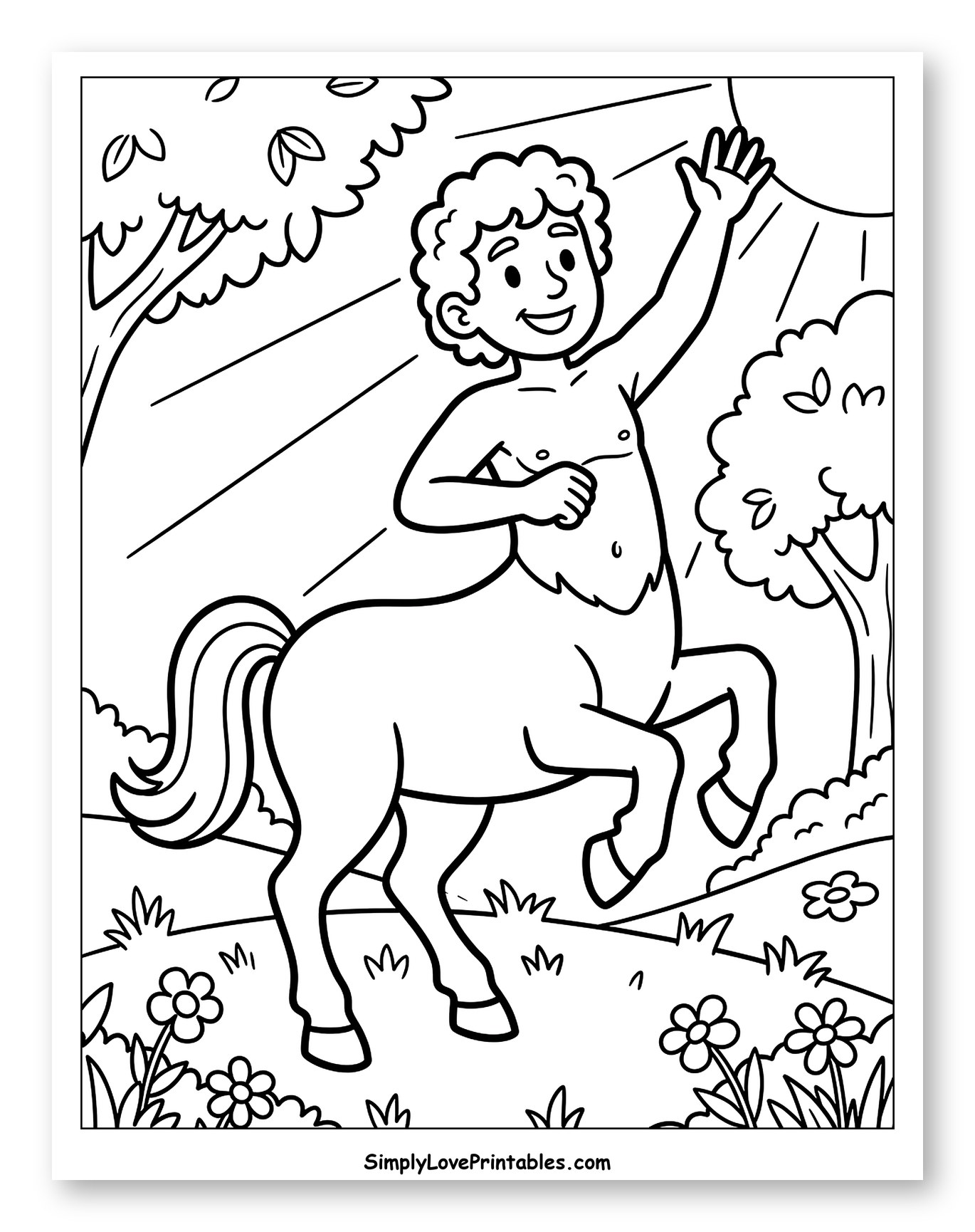 Happy Centaur Waving in the Sun